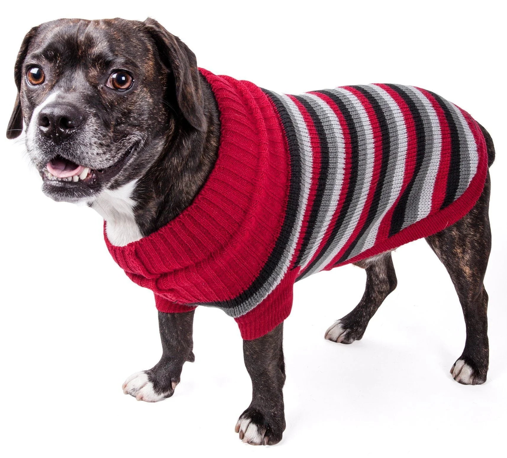 Pet Life ® 'Polo-Casual Lounge' Cable Knitted Designer Turtle Neck Dog Sweater - Image 2