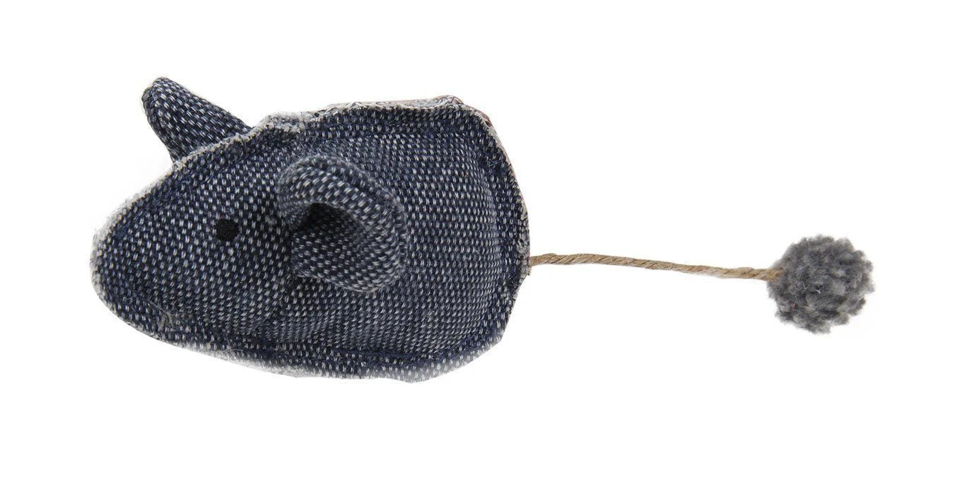 Pet Life ® 'Pompom Tailed' Durable Cat and Mouse Plush Cat Toy