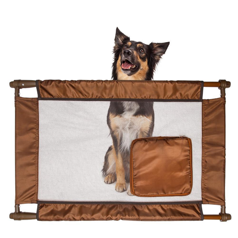 Pet Life ® 'Porta Gate' Anti-Drilling Nylon Mesh Collapsible Folding Travel Safety Pet Cat Dog Gate w/ Zippered Entrance - Image 2