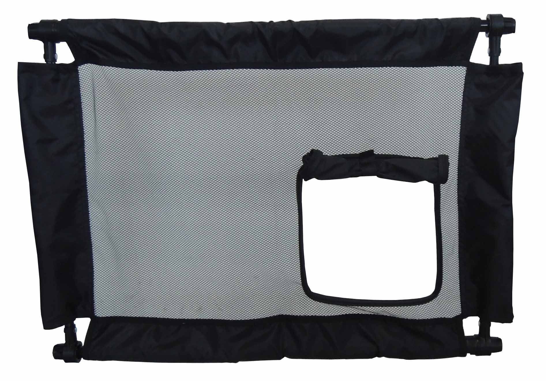 Pet Life ® 'Porta Gate' Anti-Drilling Nylon Mesh Collapsible Folding Travel Safety Pet Cat Dog Gate w/ Zippered Entrance - Image 7