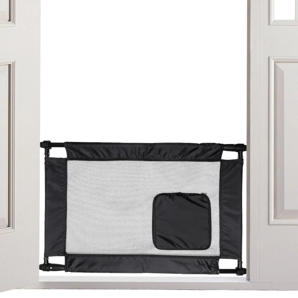 Pet Life ® 'Porta Gate' Anti-Drilling Nylon Mesh Collapsible Folding Travel Safety Pet Cat Dog Gate w/ Zippered Entrance - Image 9