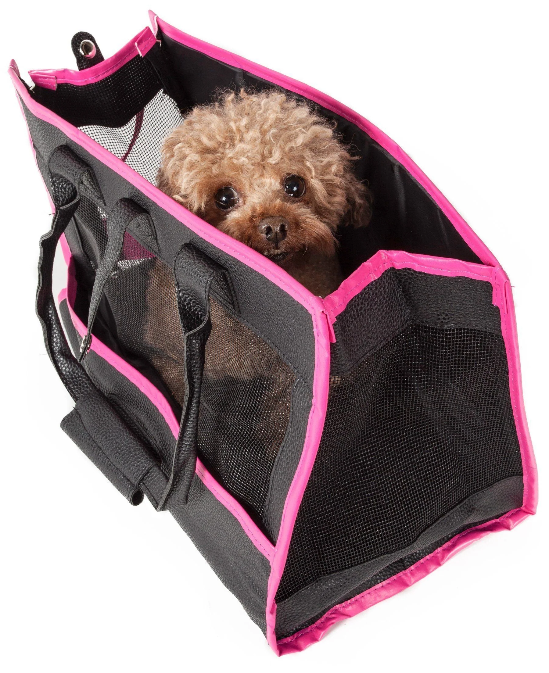 Pet Life ® 'Posh Paw' Elegant Leatherette Designer Fashion Travel Pet Dog Carrier Tote - Image 4