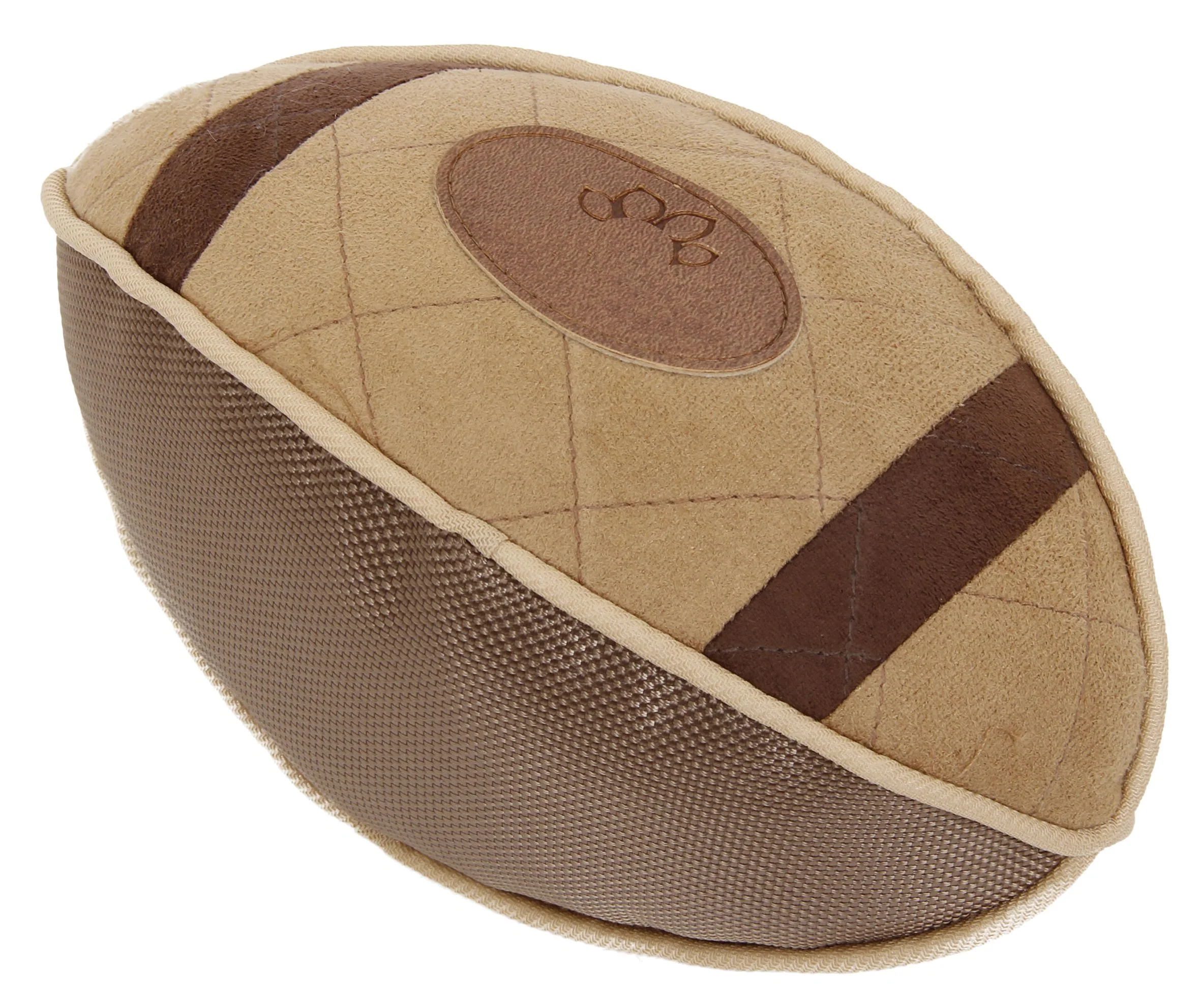 Pet Life ® 'Pugskin' Durable Oxford Nylon and Mesh Plush Squeaky Football Dog Toy - Image 2