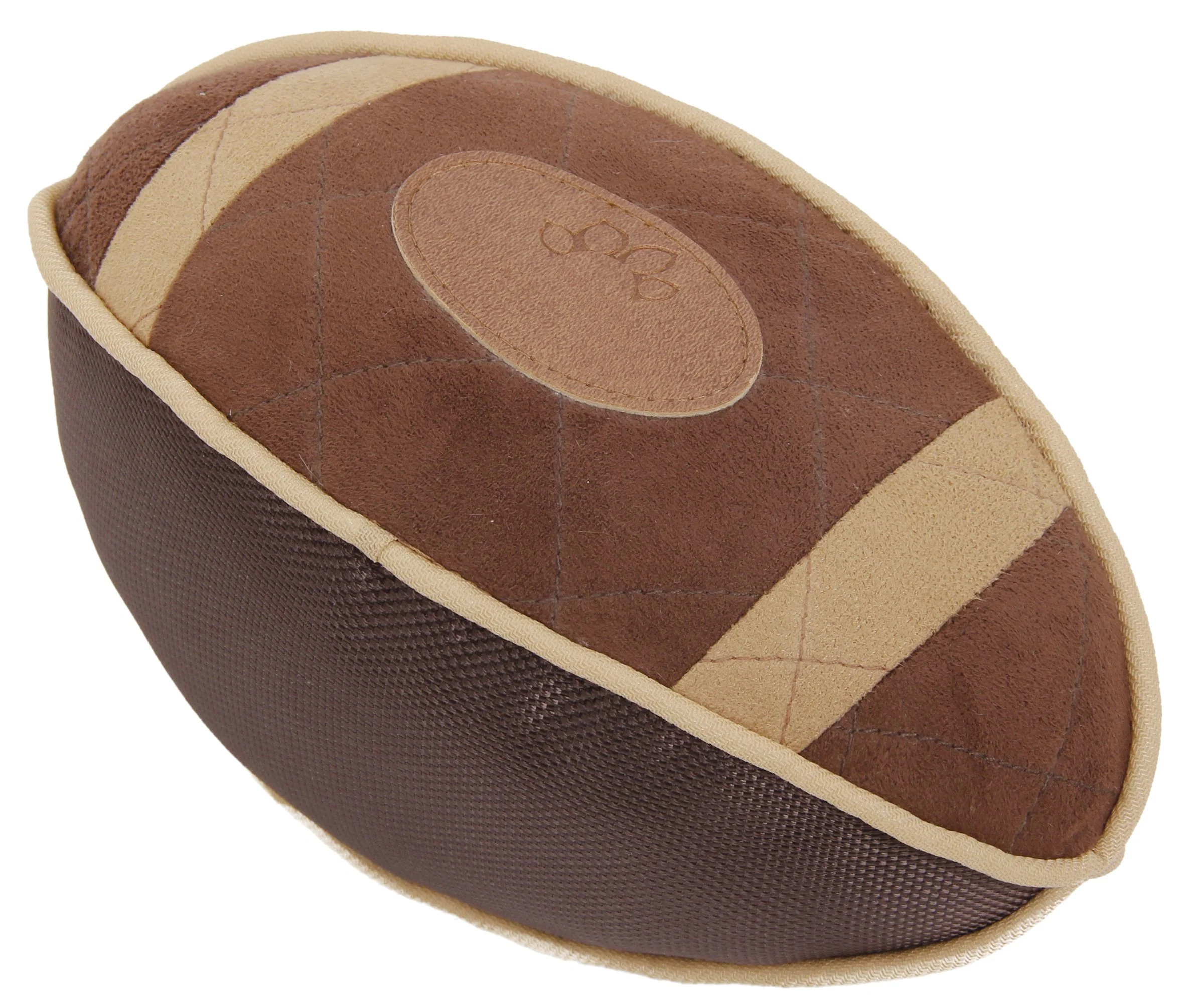 Pet Life ® 'Pugskin' Durable Oxford Nylon and Mesh Plush Squeaky Football Dog Toy - Image 3