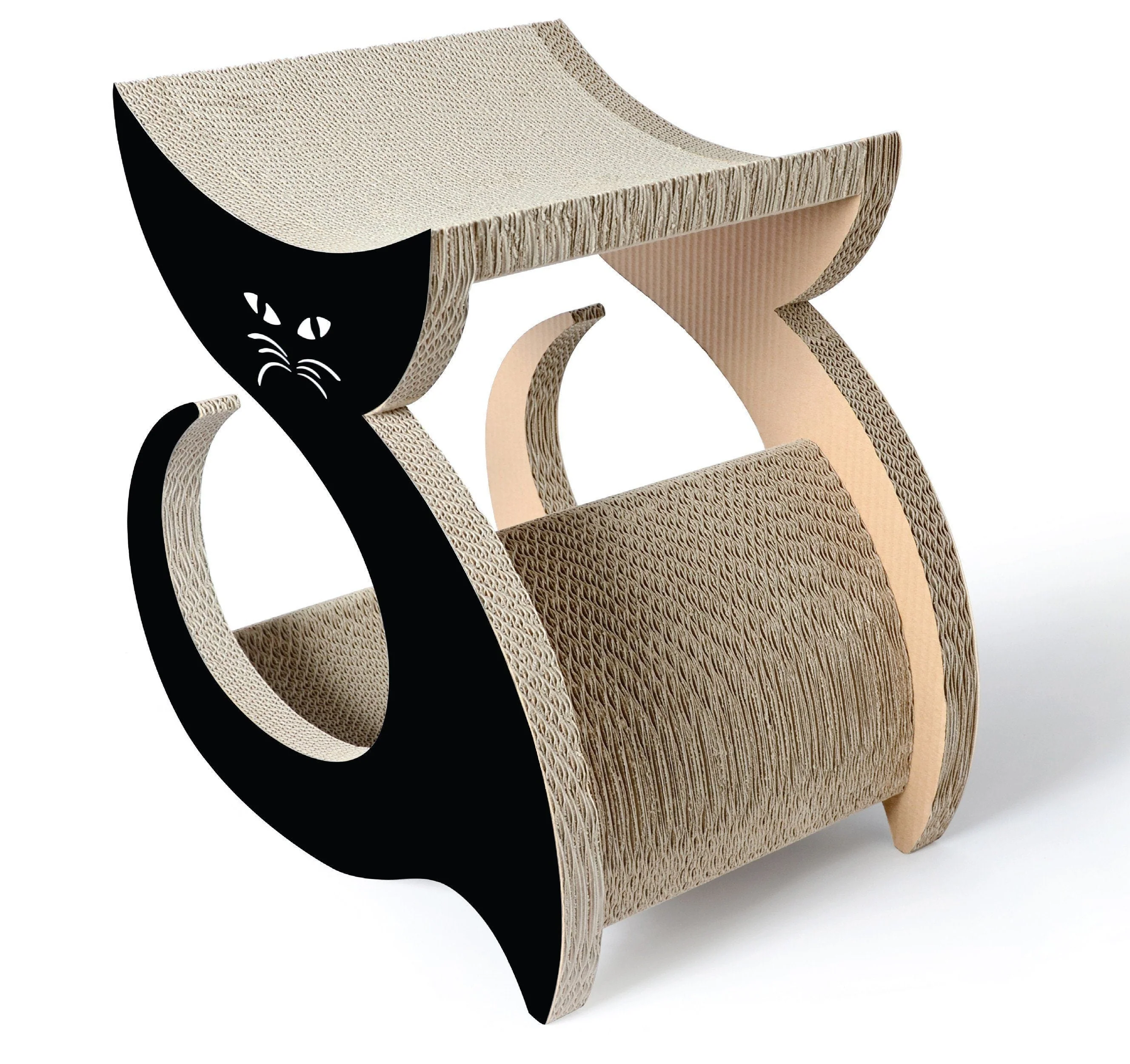 Pet Life ® 'Purresque' Modern Fashion Designer Premium Quality Kitty Cat Scratcher Lounger Lounge with Catnip - Image 3