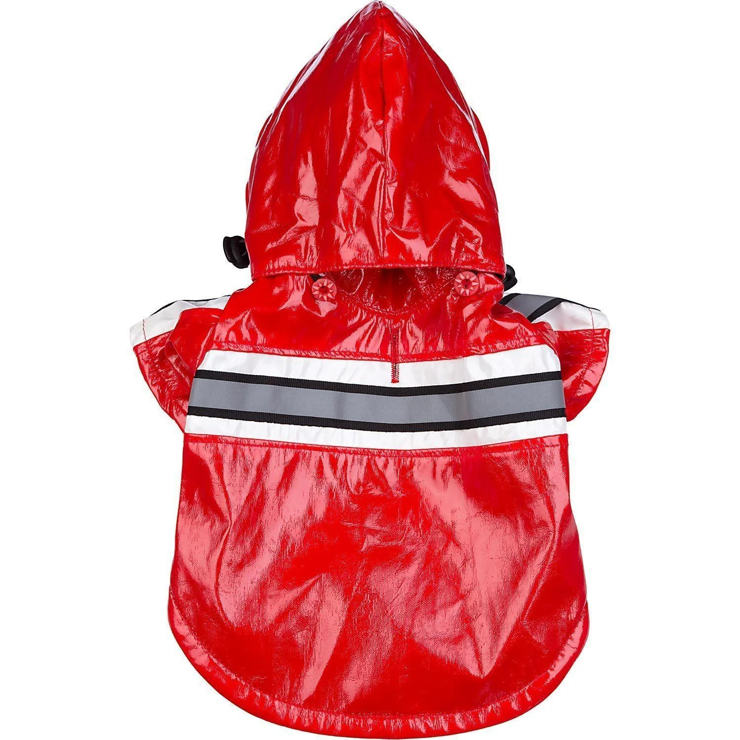 Pet Life ® 'Reflecta-Glow' Reflective Waterproof Adjustable Dog Raincoat Jacket w/ Removable Hood - Image 5