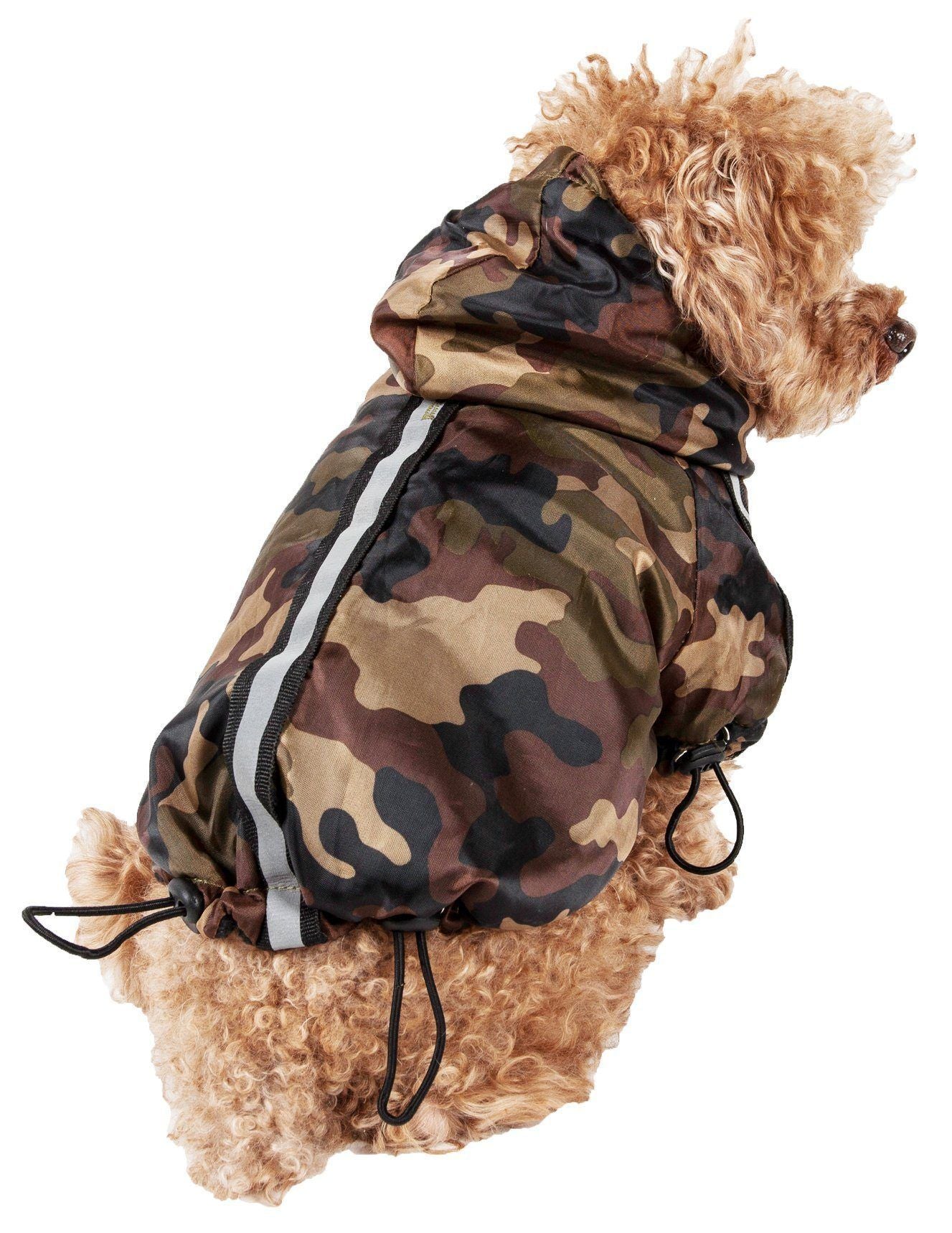 Pet Life ® 'Reflecta-Sport' Multi-Adjustable Reflective Weather-Proof Dog Raincoat w/ Removable Hood - Image 3
