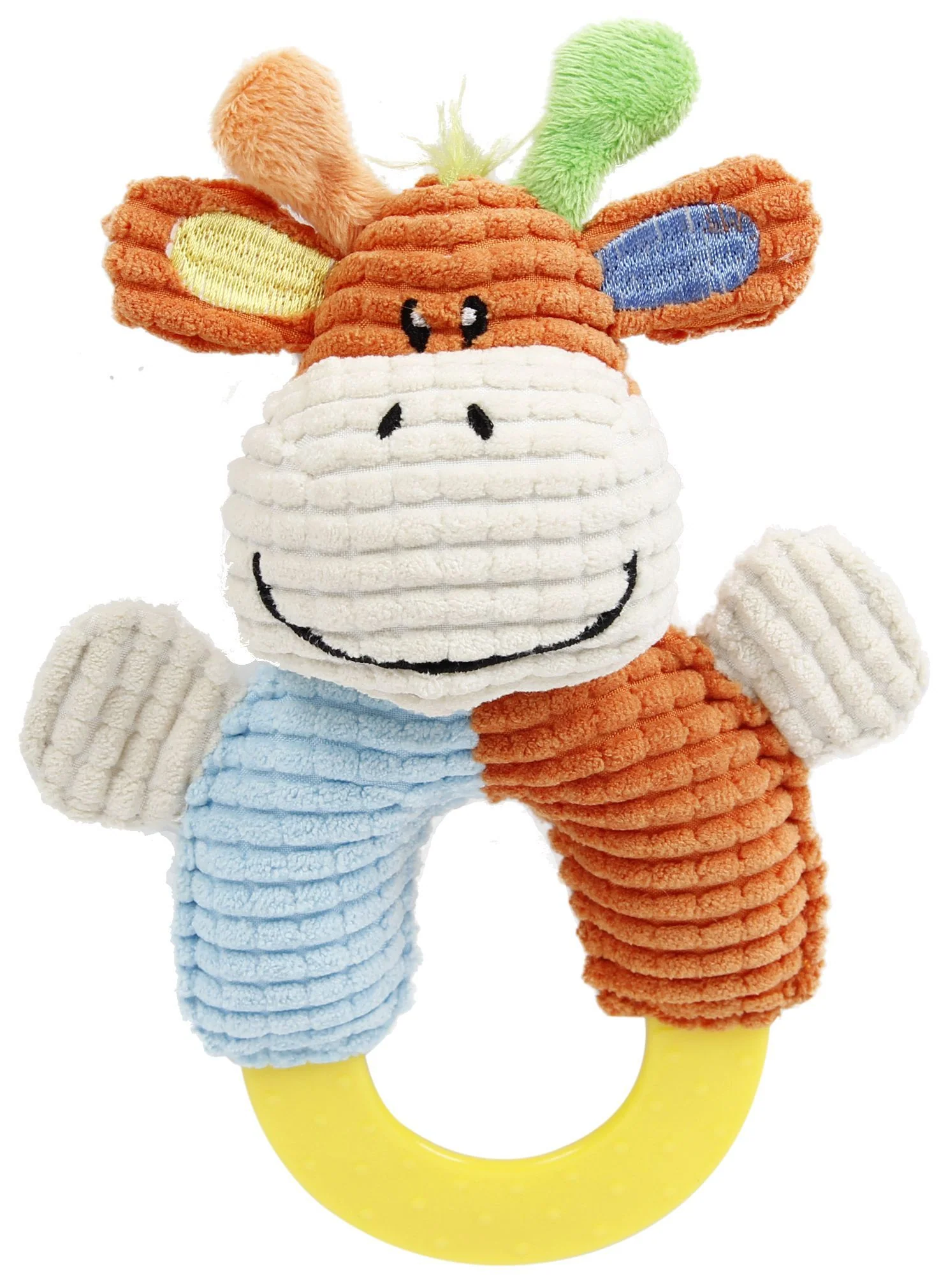 Pet Life ® 'Ring-O-Round' Plush Squeaking and Rubber Teething Newborn Puppy Dog Toy - Image 2