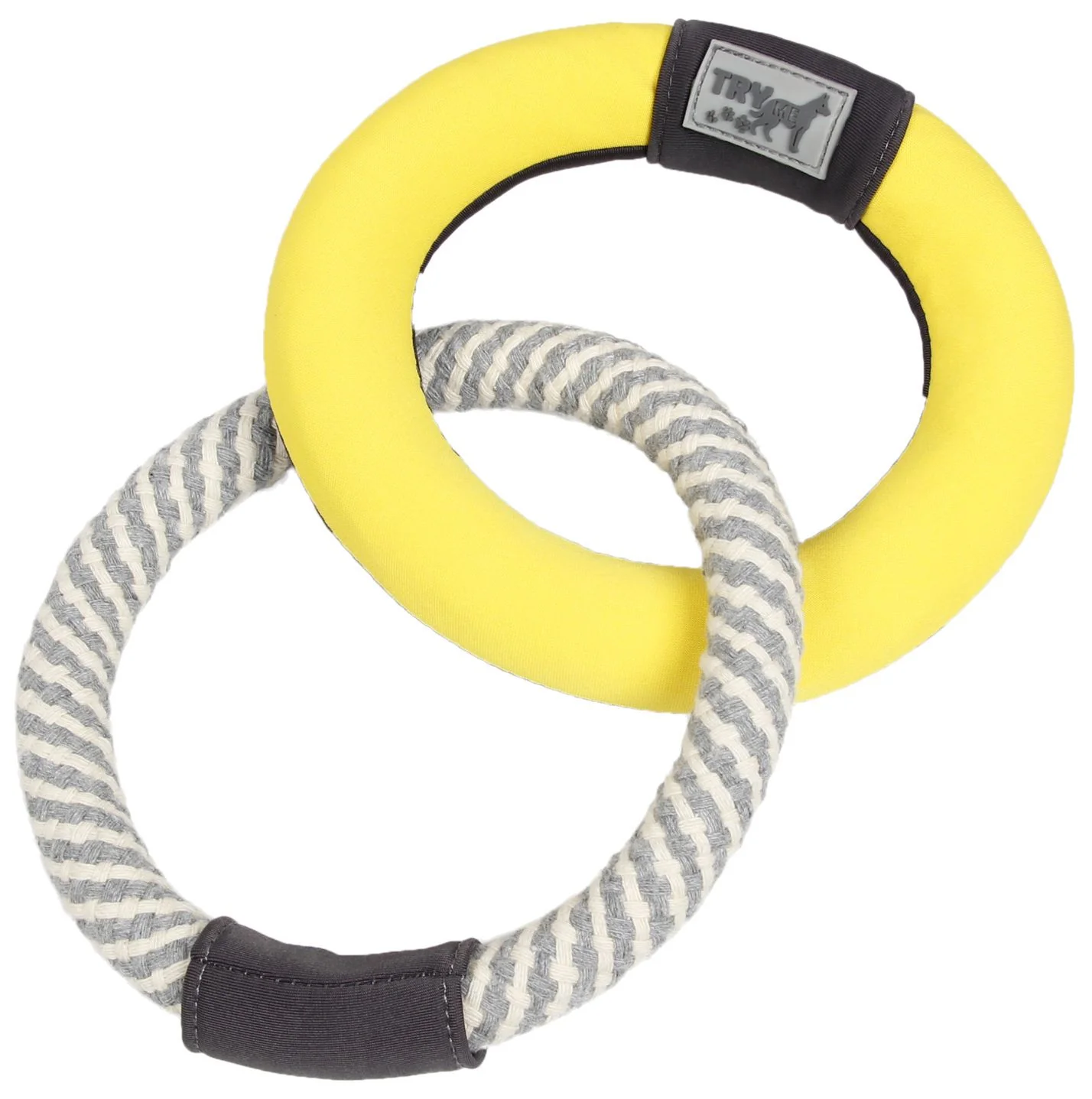 Pet Life ® 'Ring Toss' Dual-Connecting Jute Rope and Floating Ring Dog Toy - Image 2