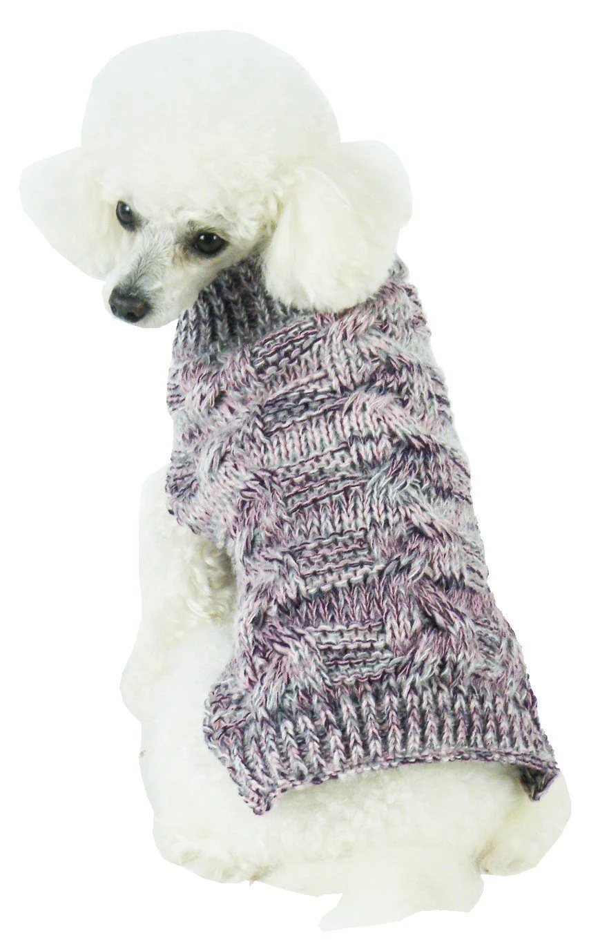 Pet Life ® 'Royal Bark' Heavy Cable Knitted Designer Fashion Dog Sweater - Image 4