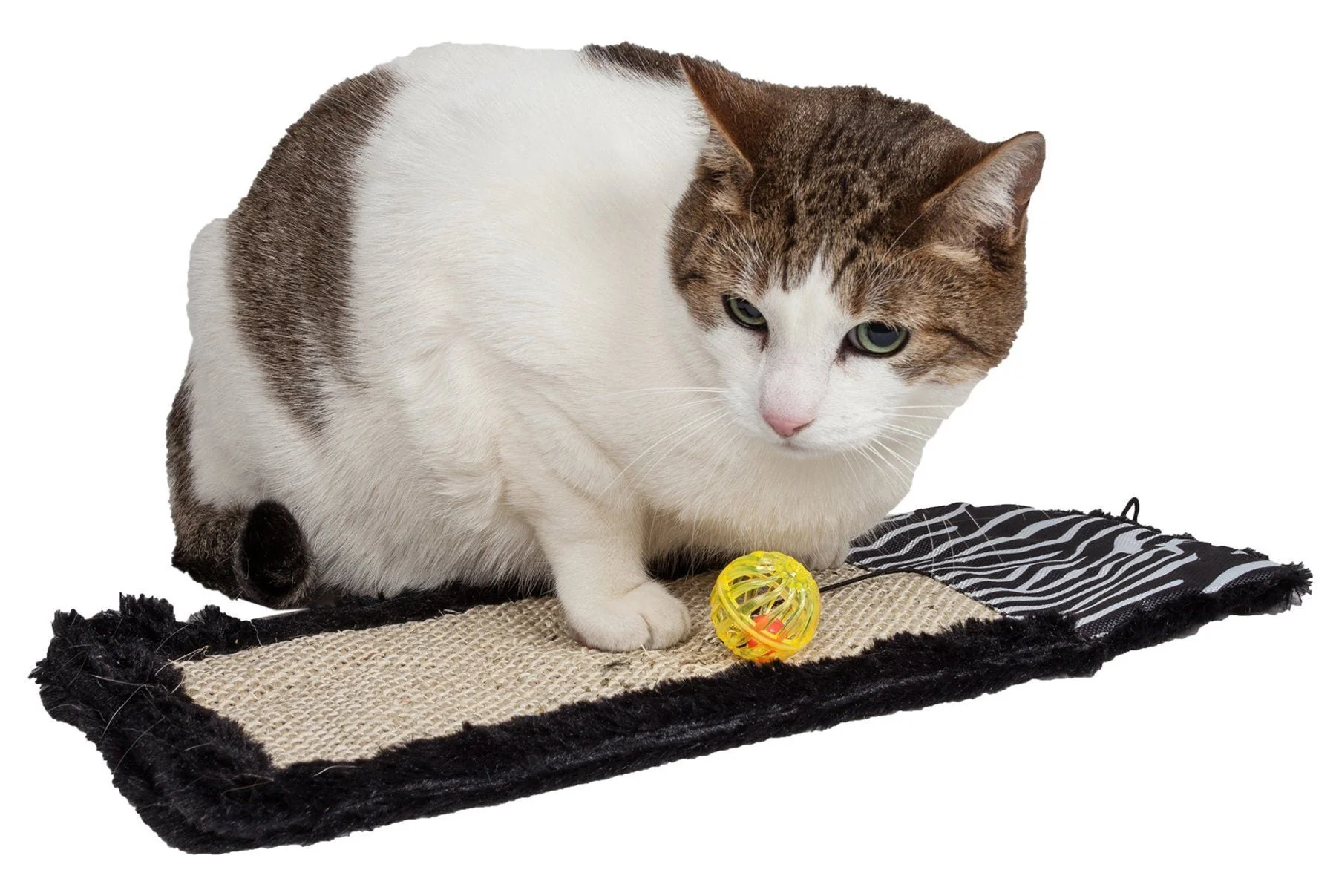 Pet Life ® 'Scrape-Away' Sisal and Jute Hanging Carpet Cat Scratcher Toy - Image 2