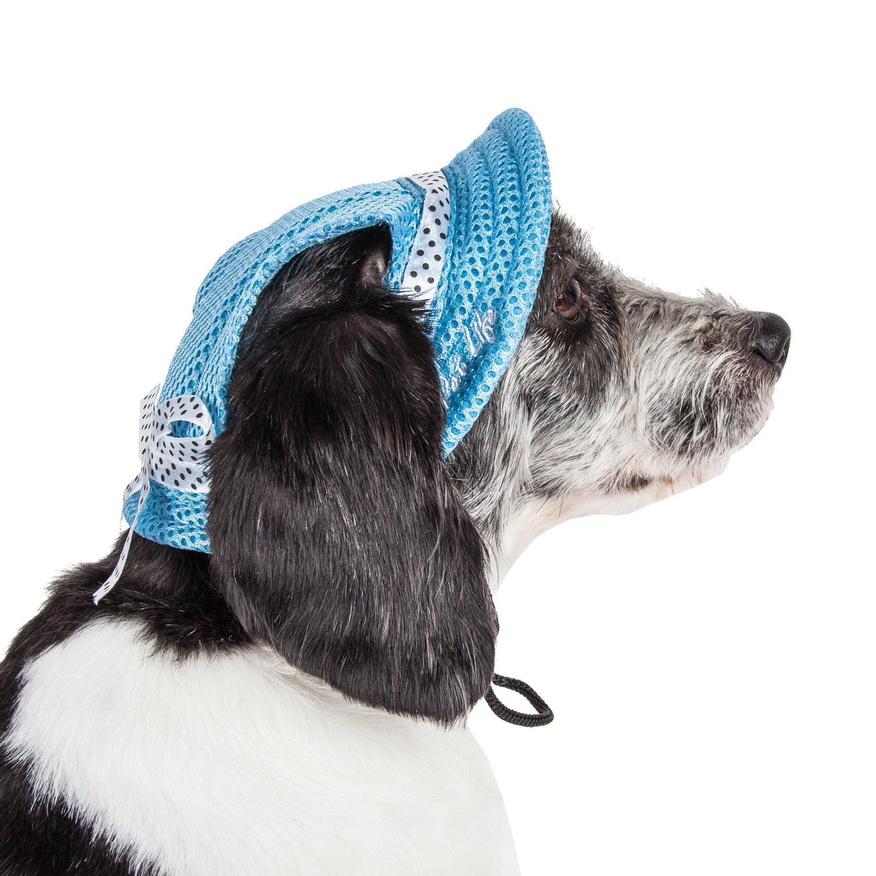 Pet Life ®  'Sea Spot Sun' UV Protectant Adjustable Fashion Mesh Brimmed Dog Hat Cap - Image 2