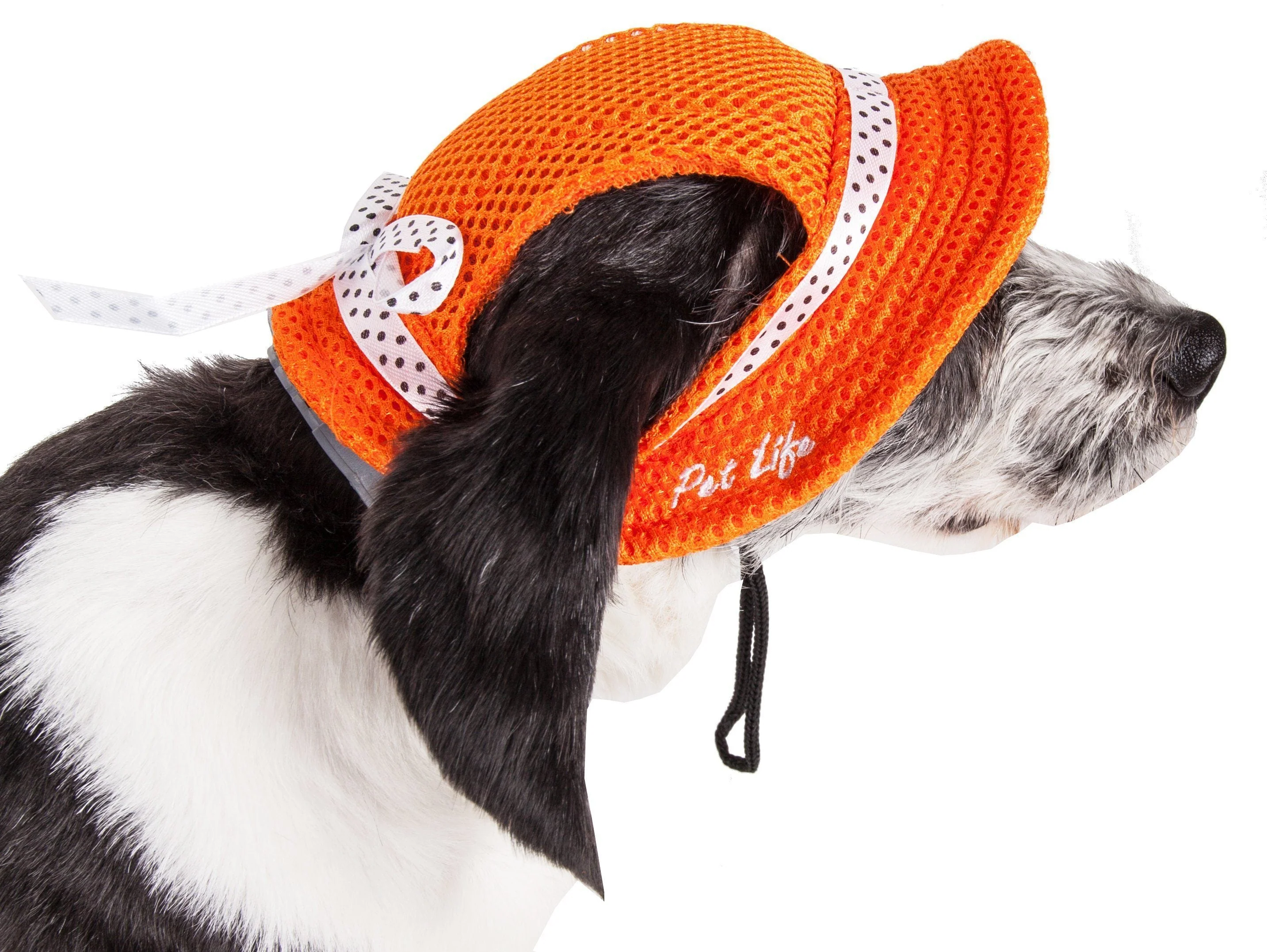 Pet Life ®  'Sea Spot Sun' UV Protectant Adjustable Fashion Mesh Brimmed Dog Hat Cap - Image 4