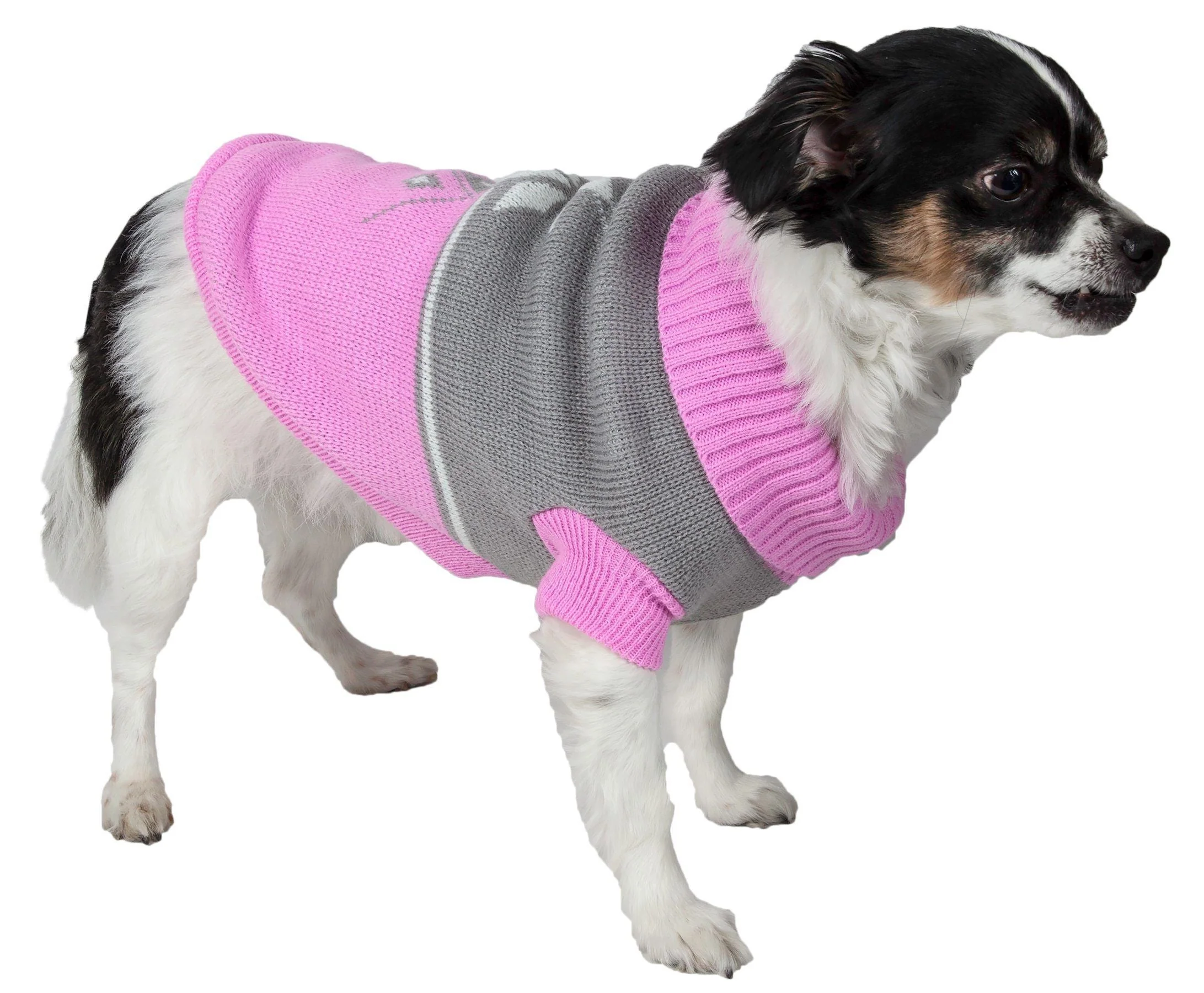 Pet Life ® Snow Flake Cable-Knitted Ribbed Fashion Turtle Neck Dog Sweater - Image 6