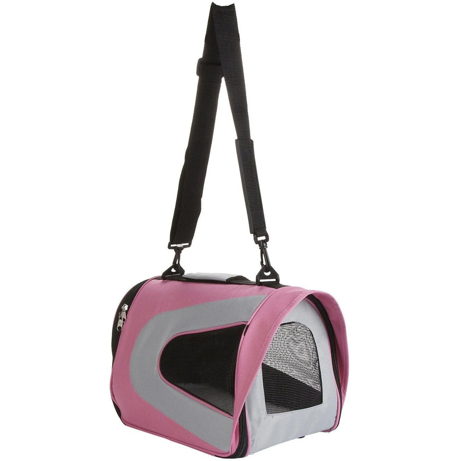 Pet Life ® Sporty Mesh Airline Approved Zippered Folding Collapsible Travel Pet Dog Carrier - Image 10
