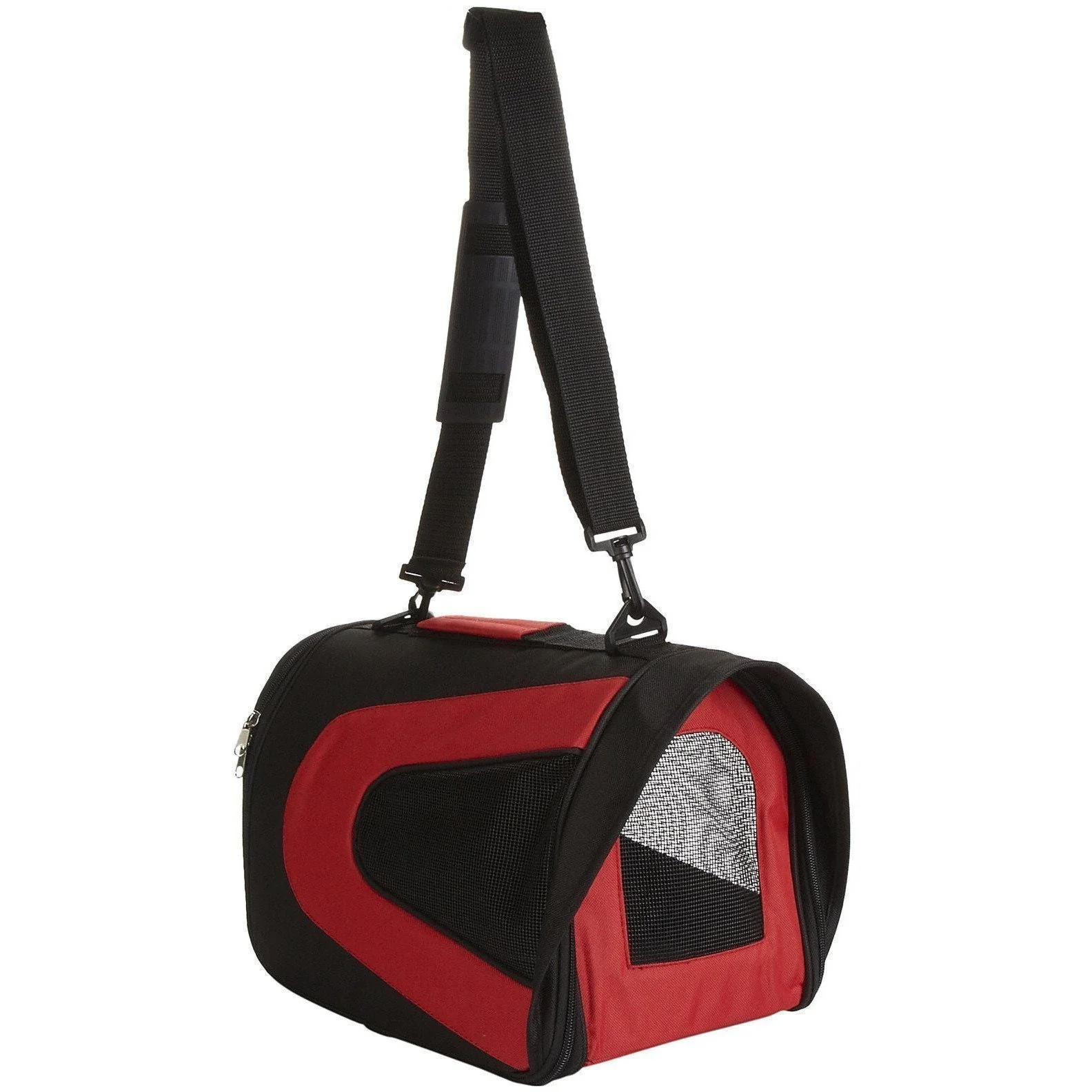 Pet Life ® Sporty Mesh Airline Approved Zippered Folding Collapsible Travel Pet Dog Carrier - Image 11