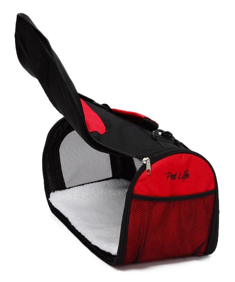 Pet Life ® Sporty Mesh Airline Approved Zippered Folding Collapsible Travel Pet Dog Carrier - Image 16