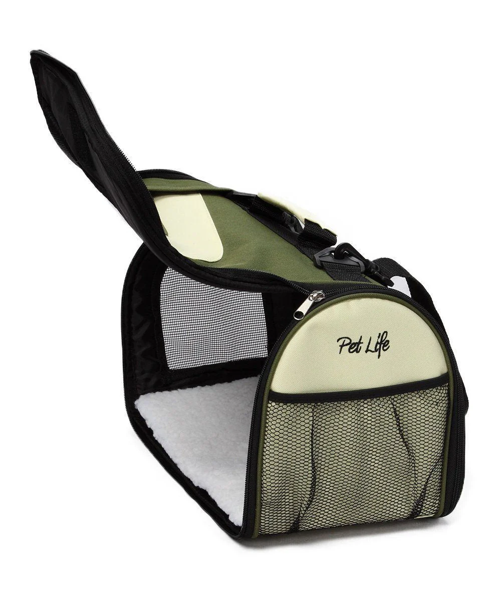 Pet Life ® Sporty Mesh Airline Approved Zippered Folding Collapsible Travel Pet Dog Carrier - Image 18