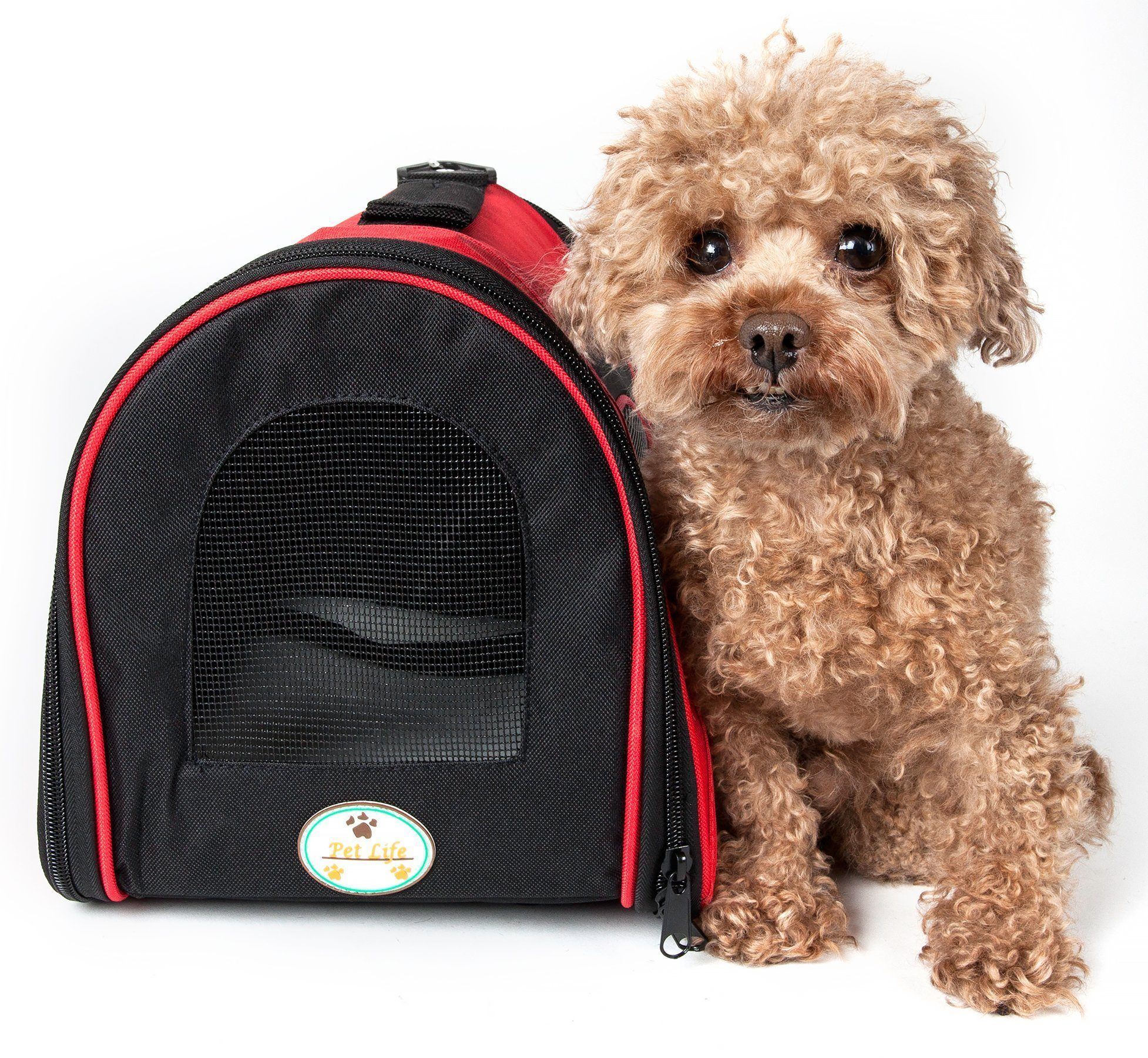 Pet Life ® Sporty Mesh Airline Approved Zippered Folding Collapsible Travel Pet Dog Carrier - Image 2