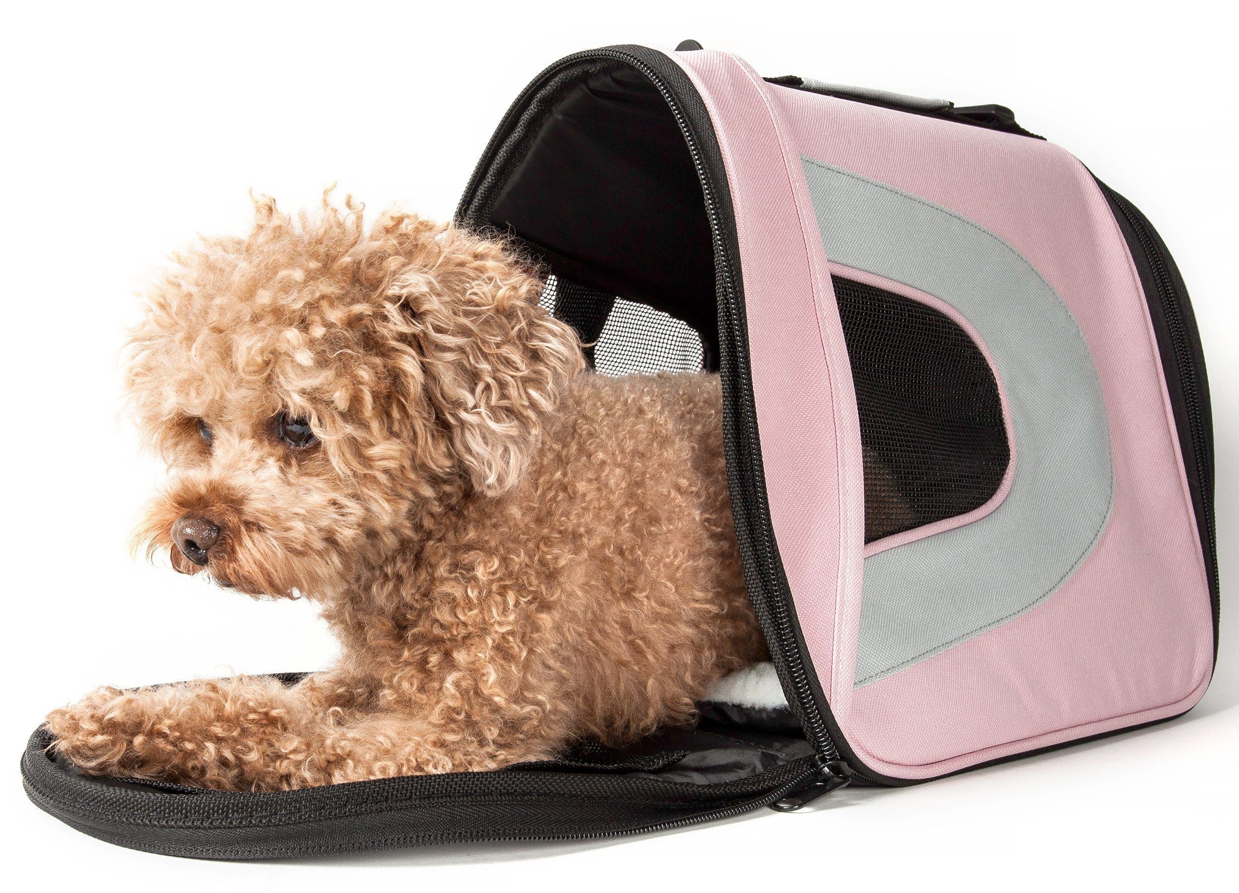 Pet Life ® Sporty Mesh Airline Approved Zippered Folding Collapsible Travel Pet Dog Carrier - Image 3