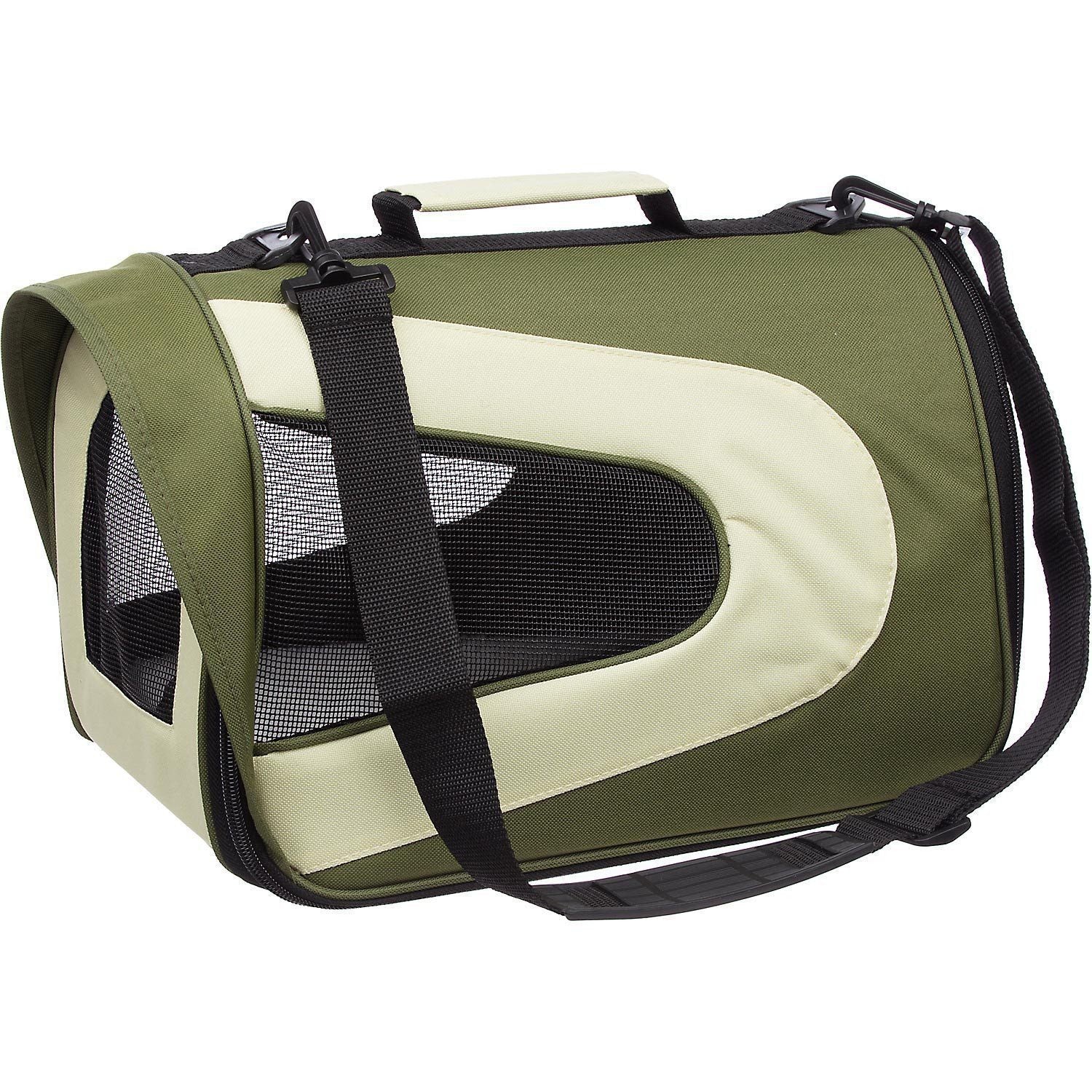 Pet Life ® Sporty Mesh Airline Approved Zippered Folding Collapsible Travel Pet Dog Carrier - Image 5