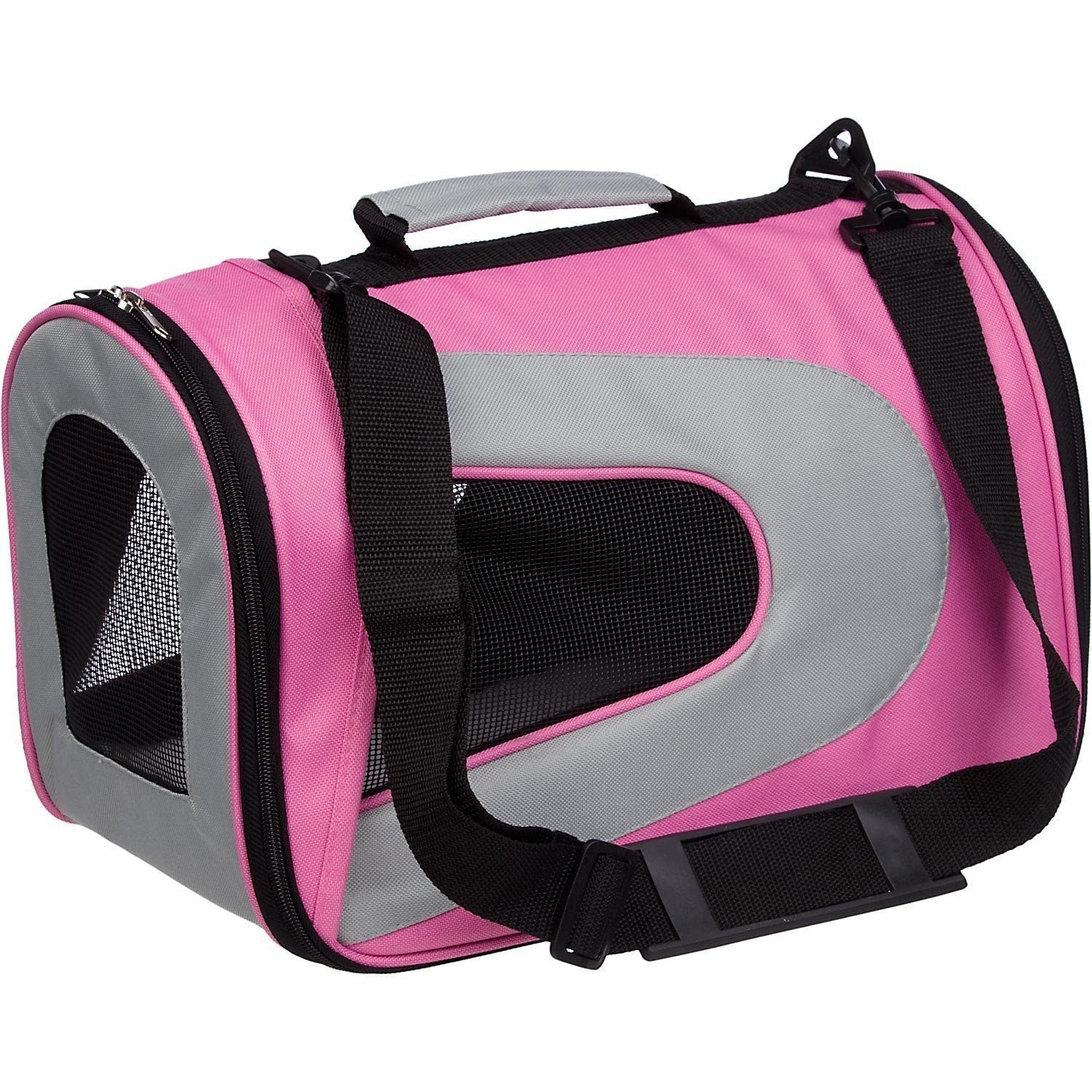 Pet Life ® Sporty Mesh Airline Approved Zippered Folding Collapsible Travel Pet Dog Carrier - Image 6