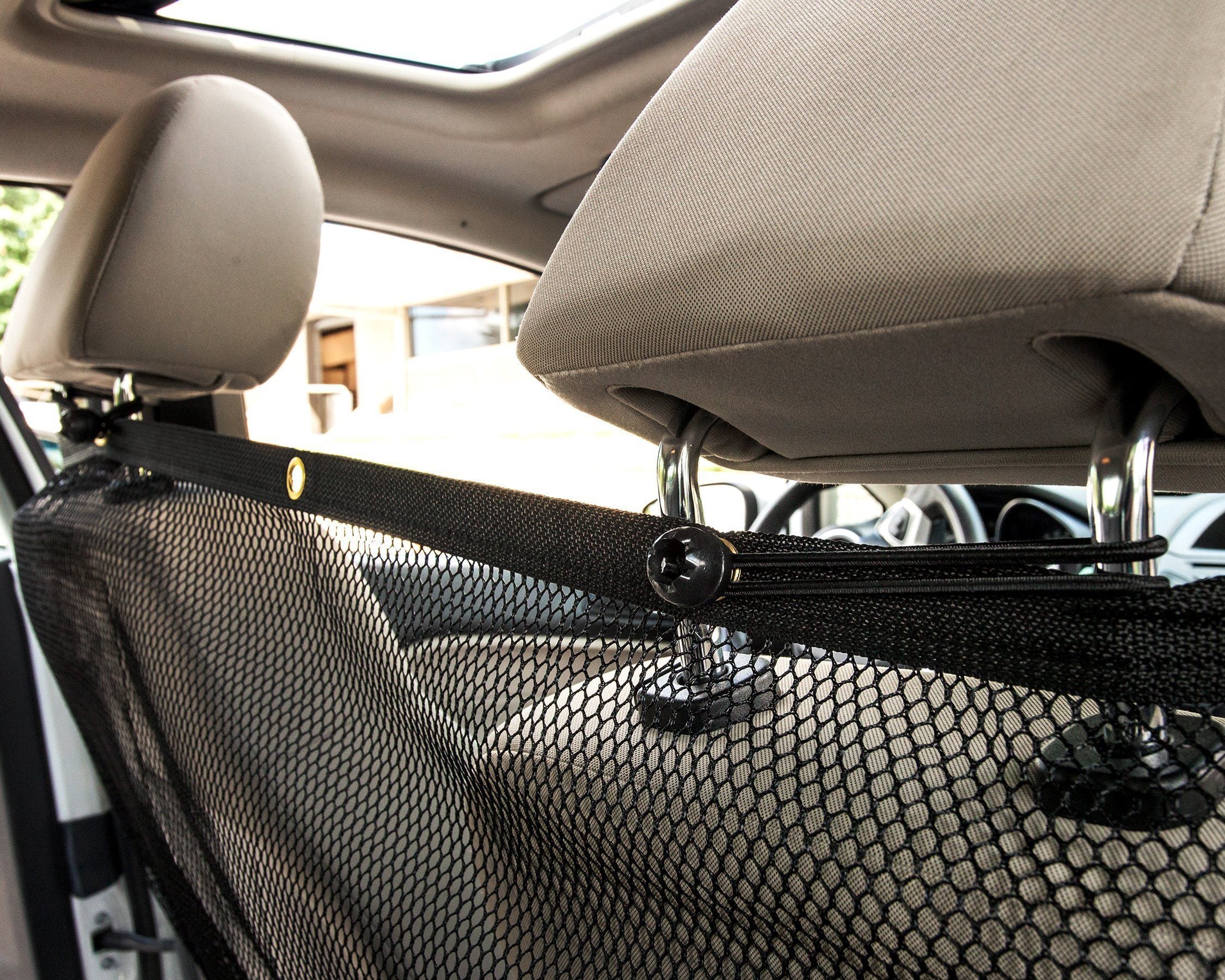 Pet Life ® Squared 'Easy-Hook' Backseat Mesh Folding Dog Cat Child Car Seat Carseat Safety Barrier - Image 3