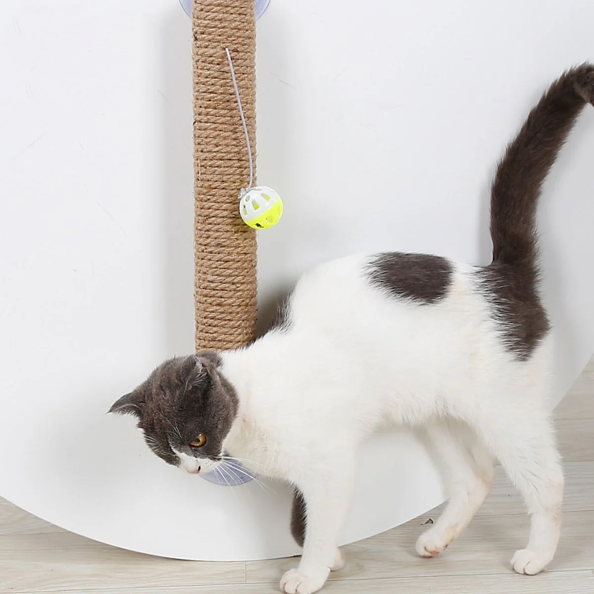 Pet Life ® 'Stick N' Claw' Sisal Rope and Toy Suction Cup Stick Shaped Cat Scratcher - Image 10