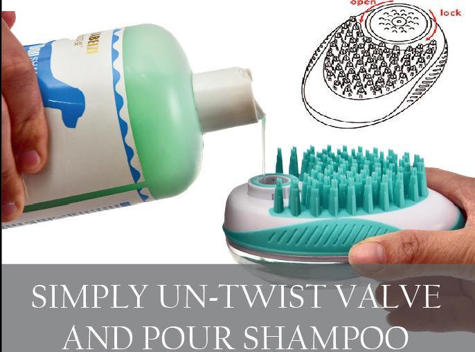 Pet Life ® 'Swasher' Shampoo Dispensing Massage and Bathing Brush - Image 2