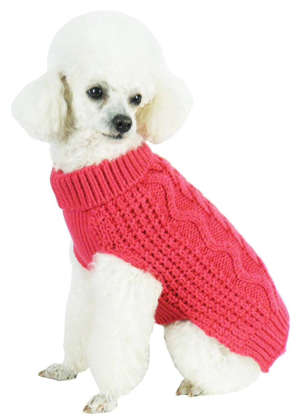 Pet Life ® 'Swivel-Swirl' Heavy Cable Knitted Fashion Designer Dog Sweater - Image 2