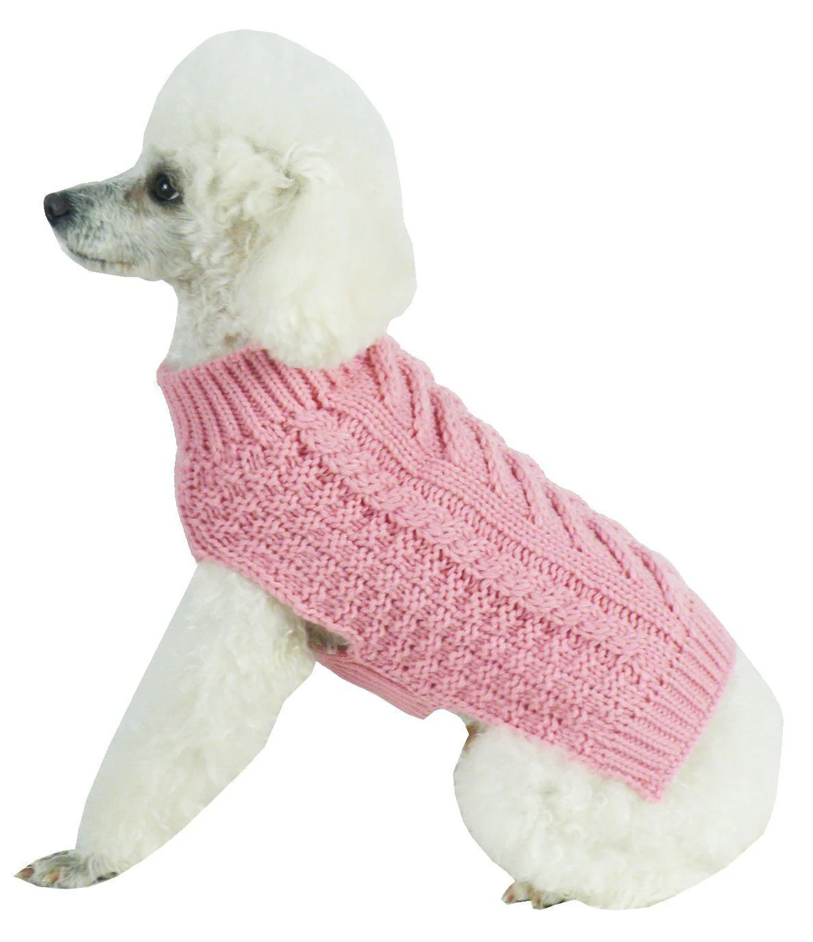 Pet Life ® 'Swivel-Swirl' Heavy Cable Knitted Fashion Designer Dog Sweater - Image 4