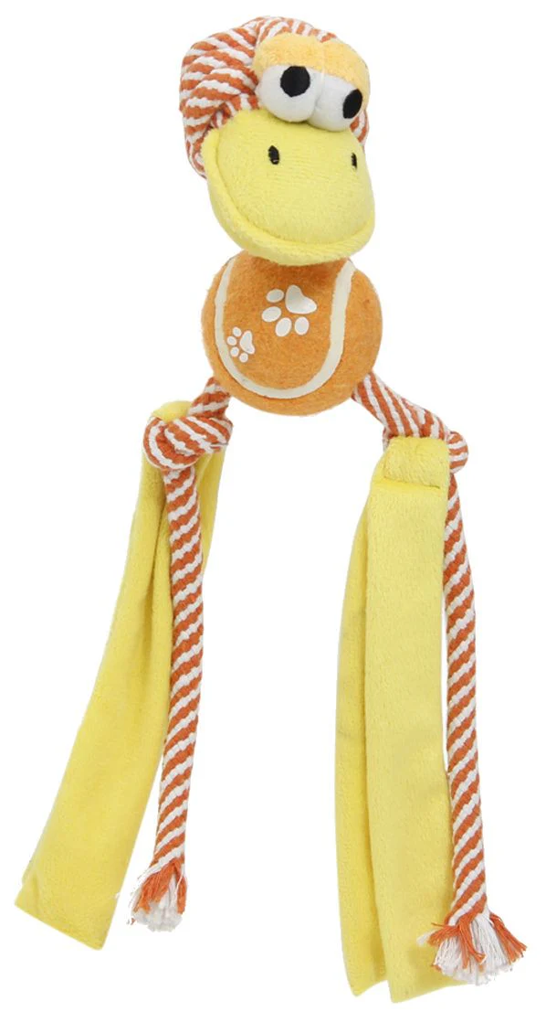 Pet Life ® 'Tennis Pawl' Rope  Squeaker and Crinkle Tennis Dog Toy - Image 2
