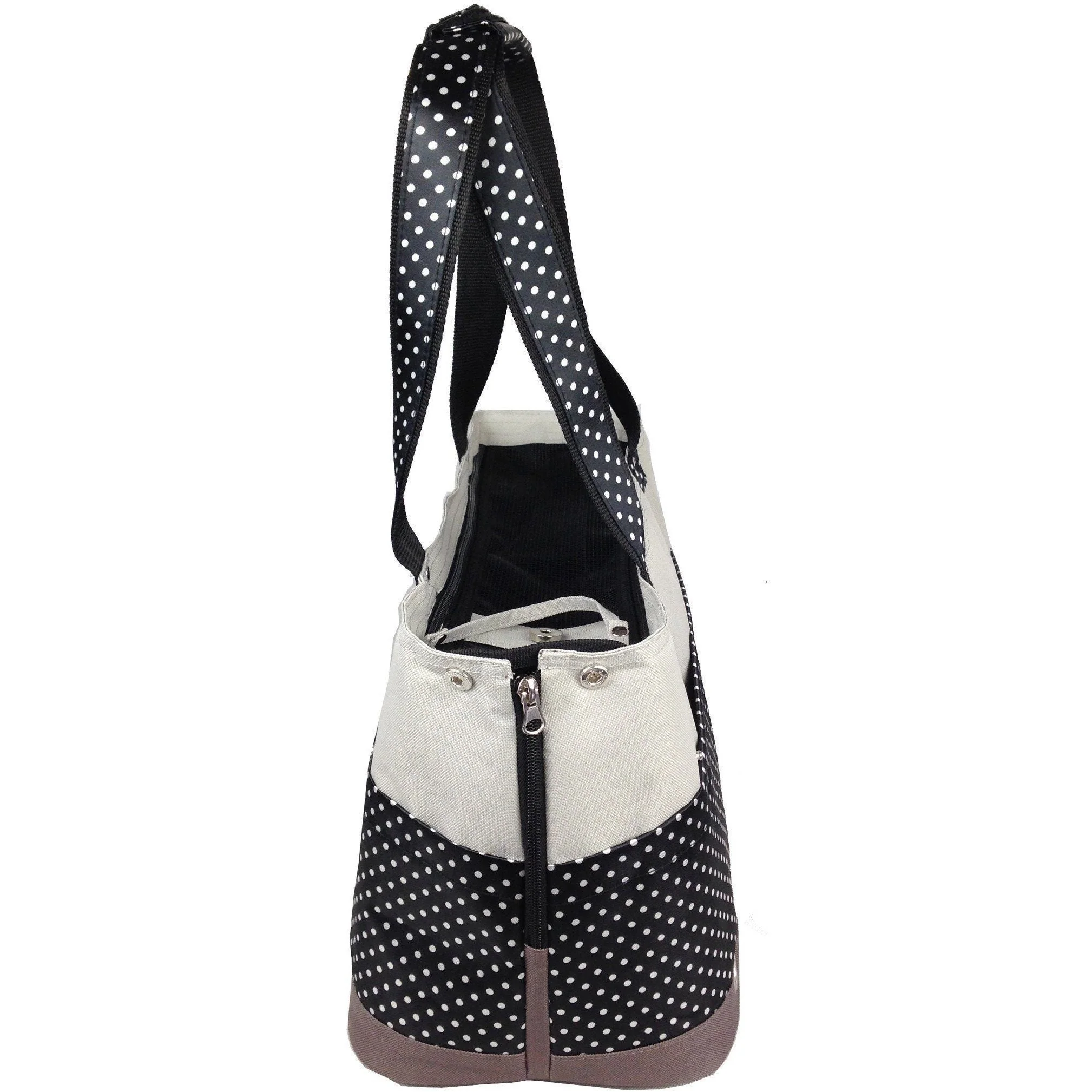 Pet Life ® 'Tote n' Boater' Trendy Spotted Designer Fashion Travel Pet Dog Carrier - Image 2