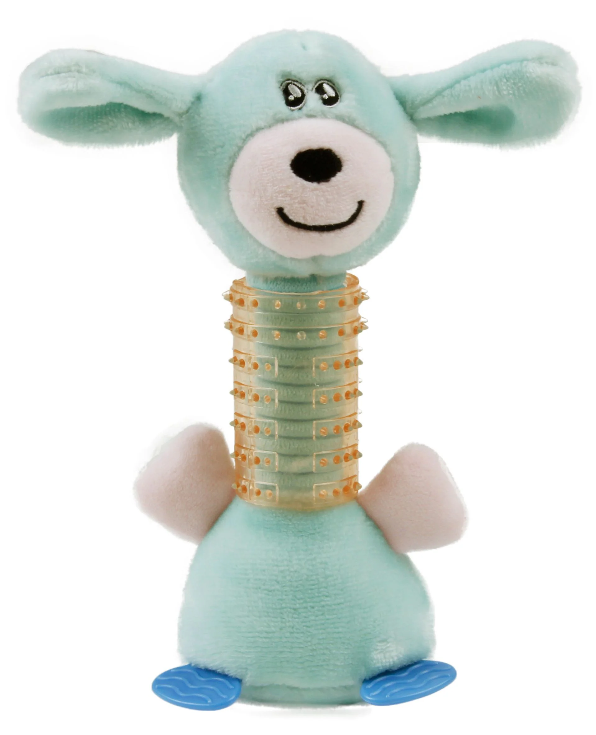 Pet Life ® Totty-Chew' Plush and Rubber Squeaking Newborn Teething Cat and Dog Toy - Image 2