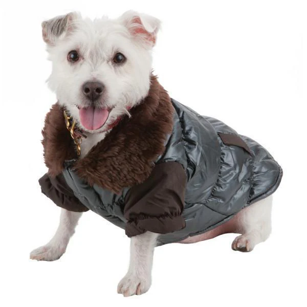 Pet Life ® Track-Collared' Metallic Ultra Fur 3M Insulated Pet Dog Jacket - Image 2