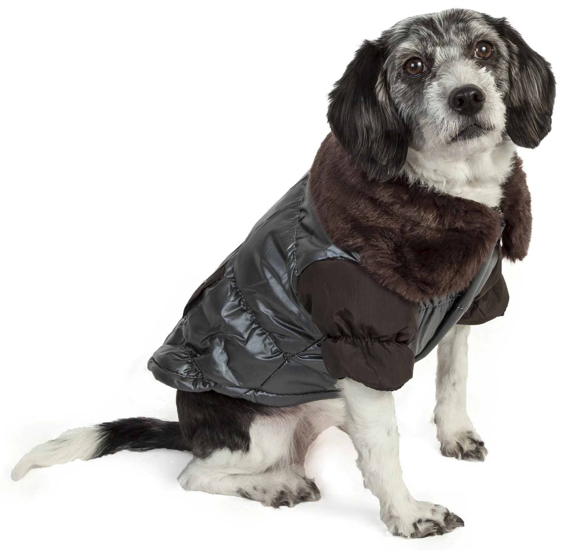 Pet Life ® Track-Collared' Metallic Ultra Fur 3M Insulated Pet Dog Jacket - Image 7