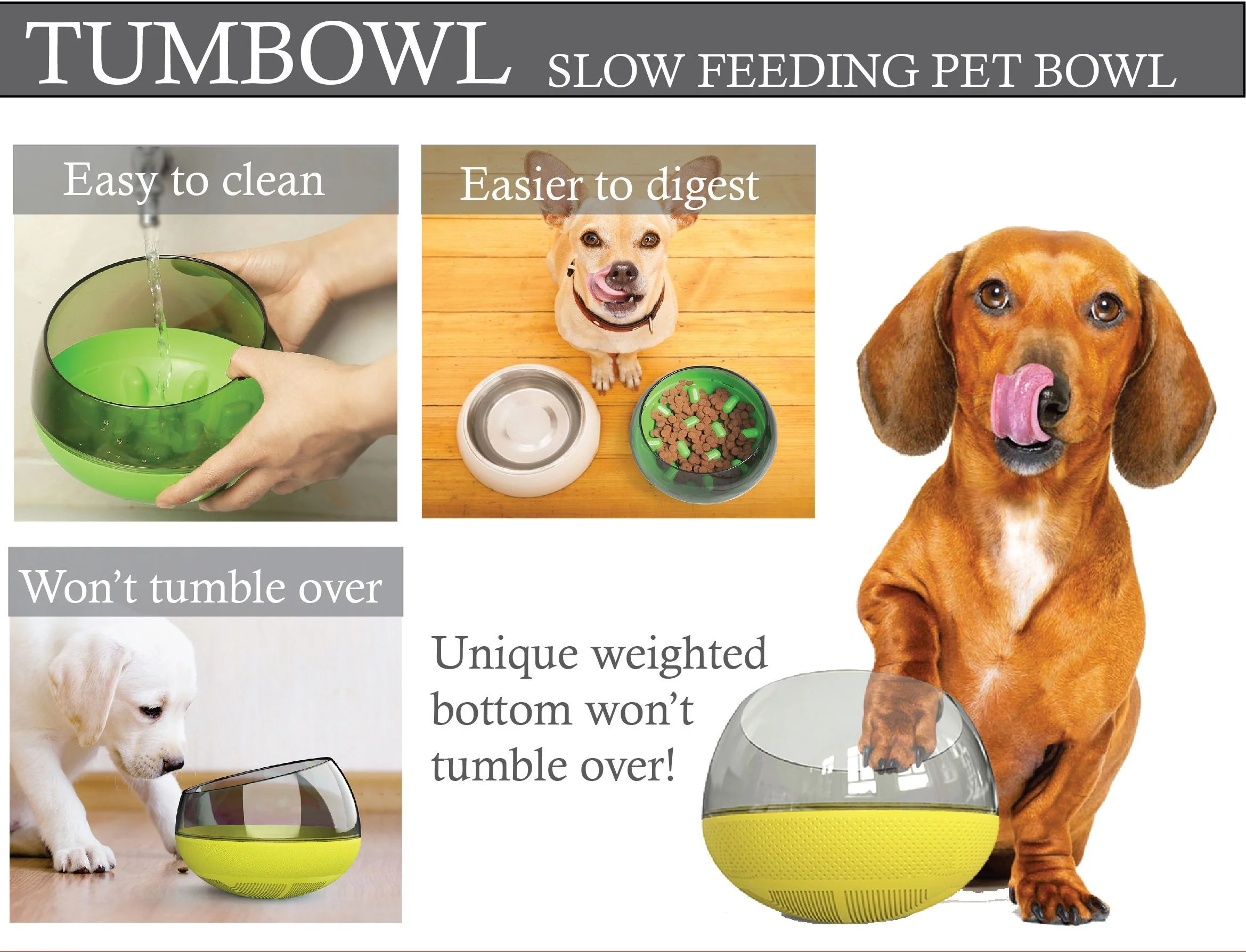Pet Life ® 'Tumbowl' Slow Feeding Pet Bowl - Image 4