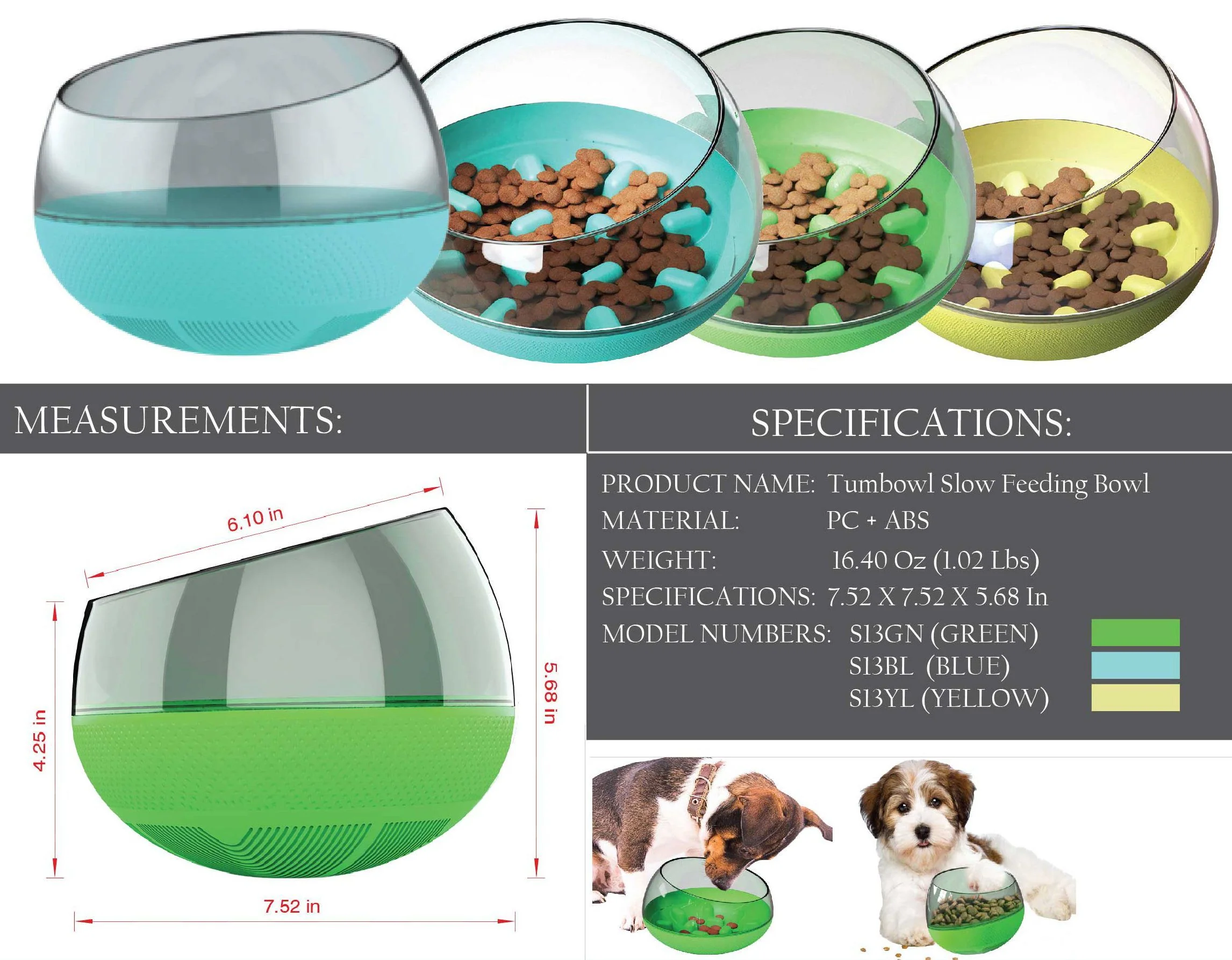 Pet Life ® 'Tumbowl' Slow Feeding Pet Bowl - Image 6
