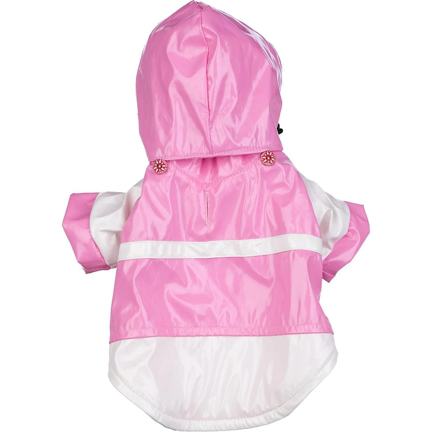 Pet Life ® 'Two-Tone' Waterproof Adjustable Dog Raincoat Jacket w/ Removable Hood - Image 2