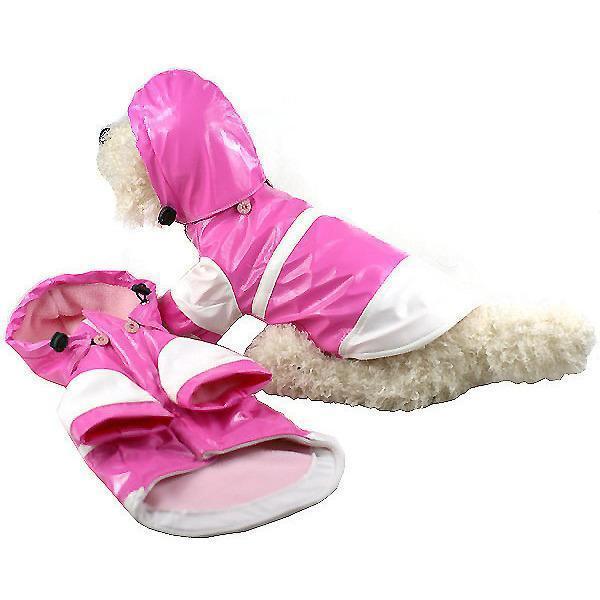 Pet Life ® 'Two-Tone' Waterproof Adjustable Dog Raincoat Jacket w/ Removable Hood - Image 3