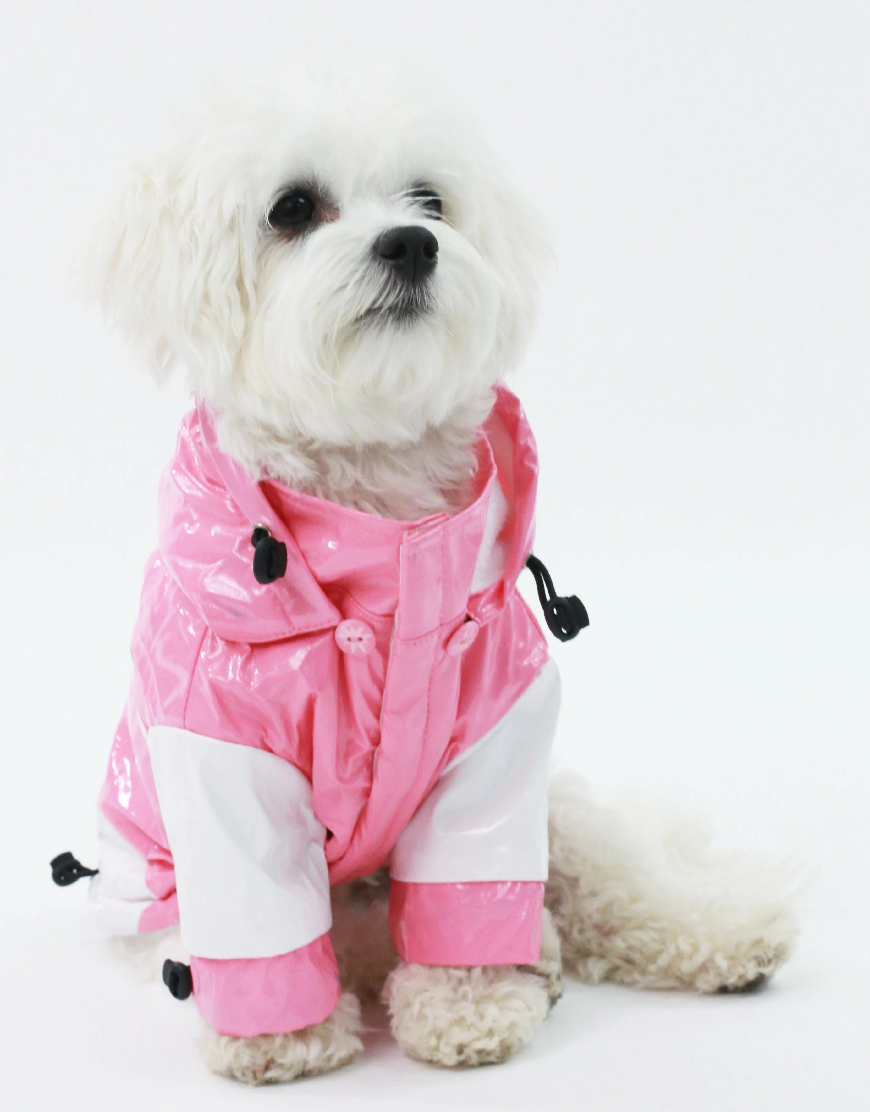 Pet Life ® 'Two-Tone' Waterproof Adjustable Dog Raincoat Jacket w/ Removable Hood - Image 4