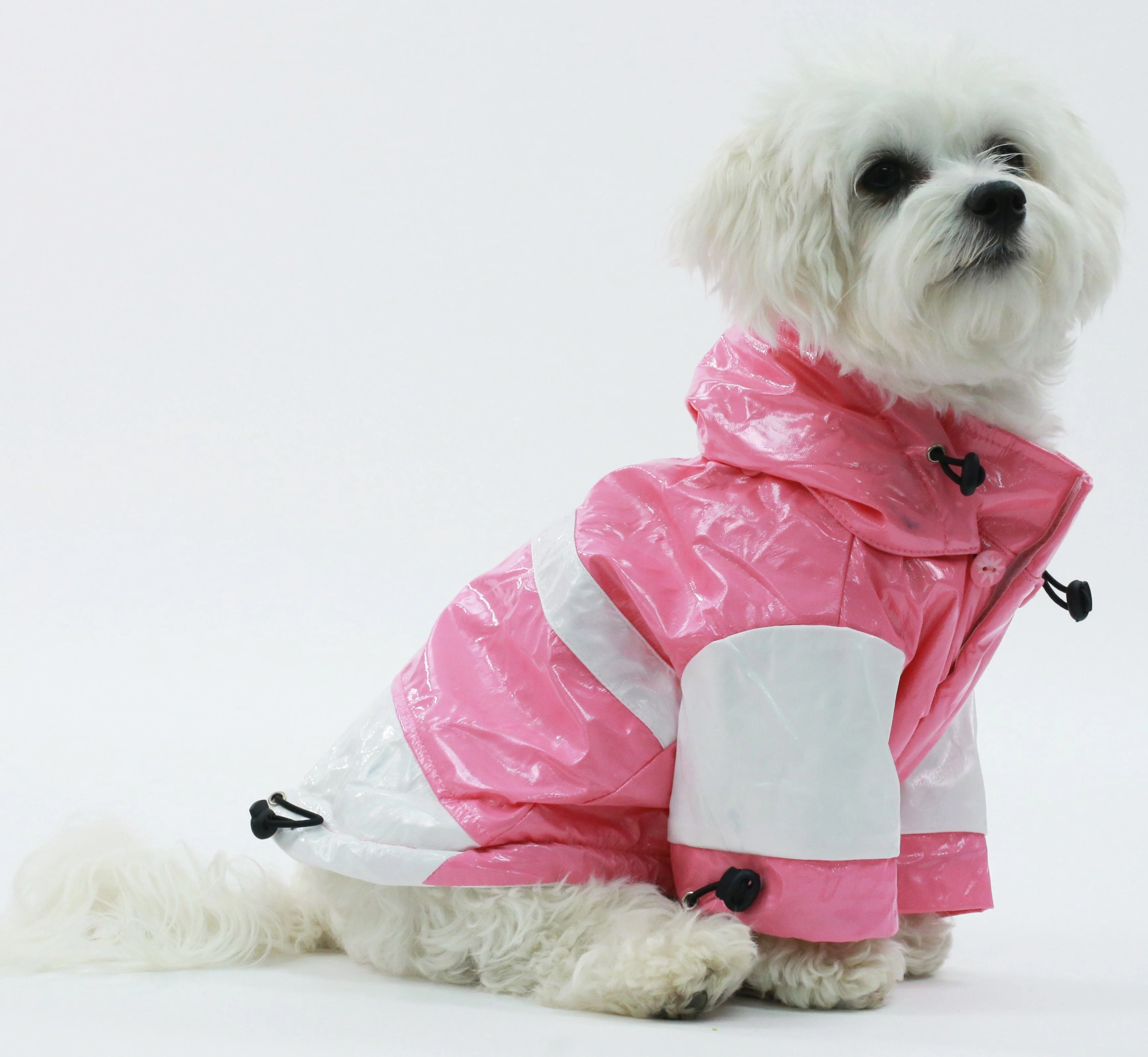 Pet Life ® 'Two-Tone' Waterproof Adjustable Dog Raincoat Jacket w/ Removable Hood - Image 5