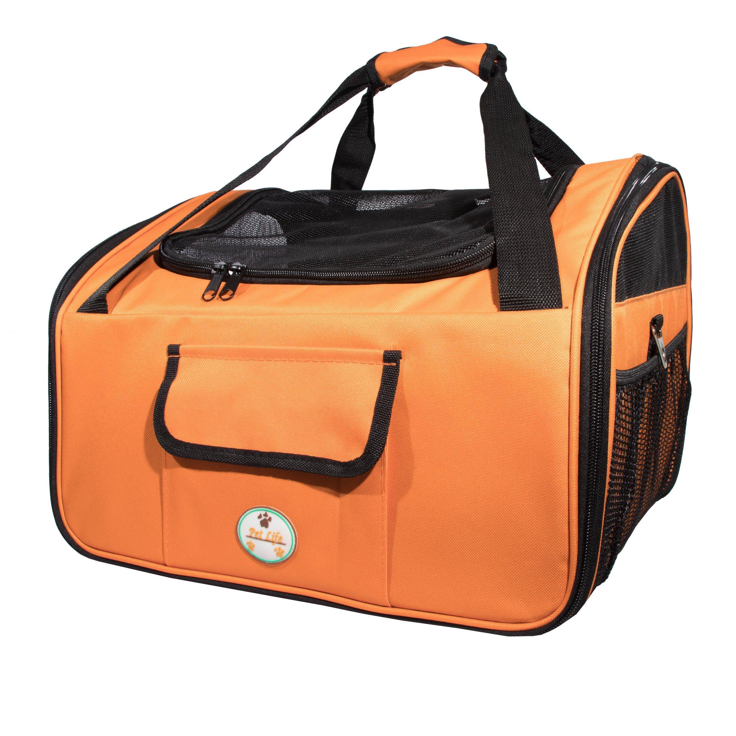 Pet Life ® 'Ultra-Lock' Collapsible Safety Travel Wire Folding Pet Dog Carseat Car Seat Carrier crate - Image 12