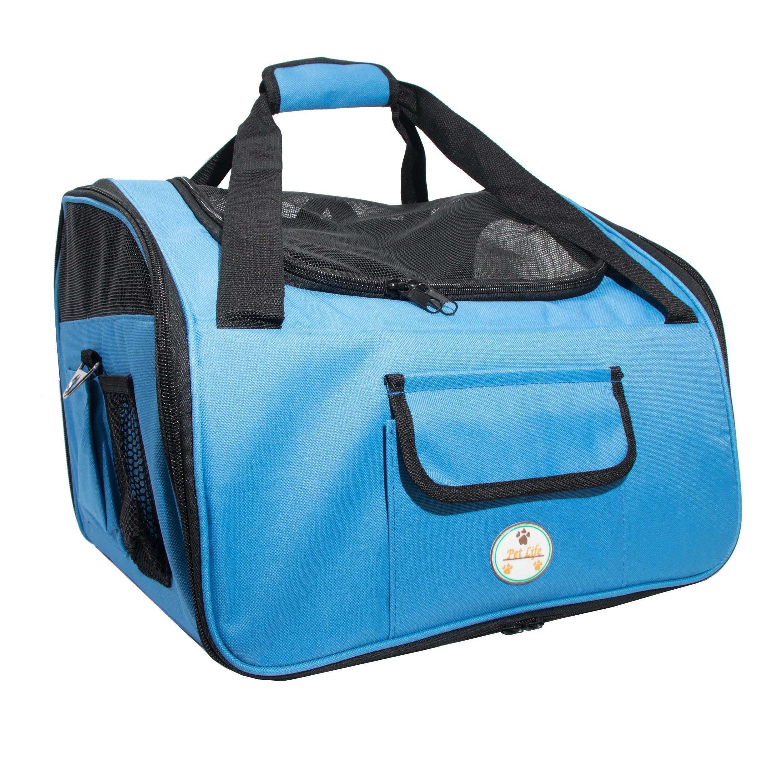Pet Life ® 'Ultra-Lock' Collapsible Safety Travel Wire Folding Pet Dog Carseat Car Seat Carrier crate - Image 2