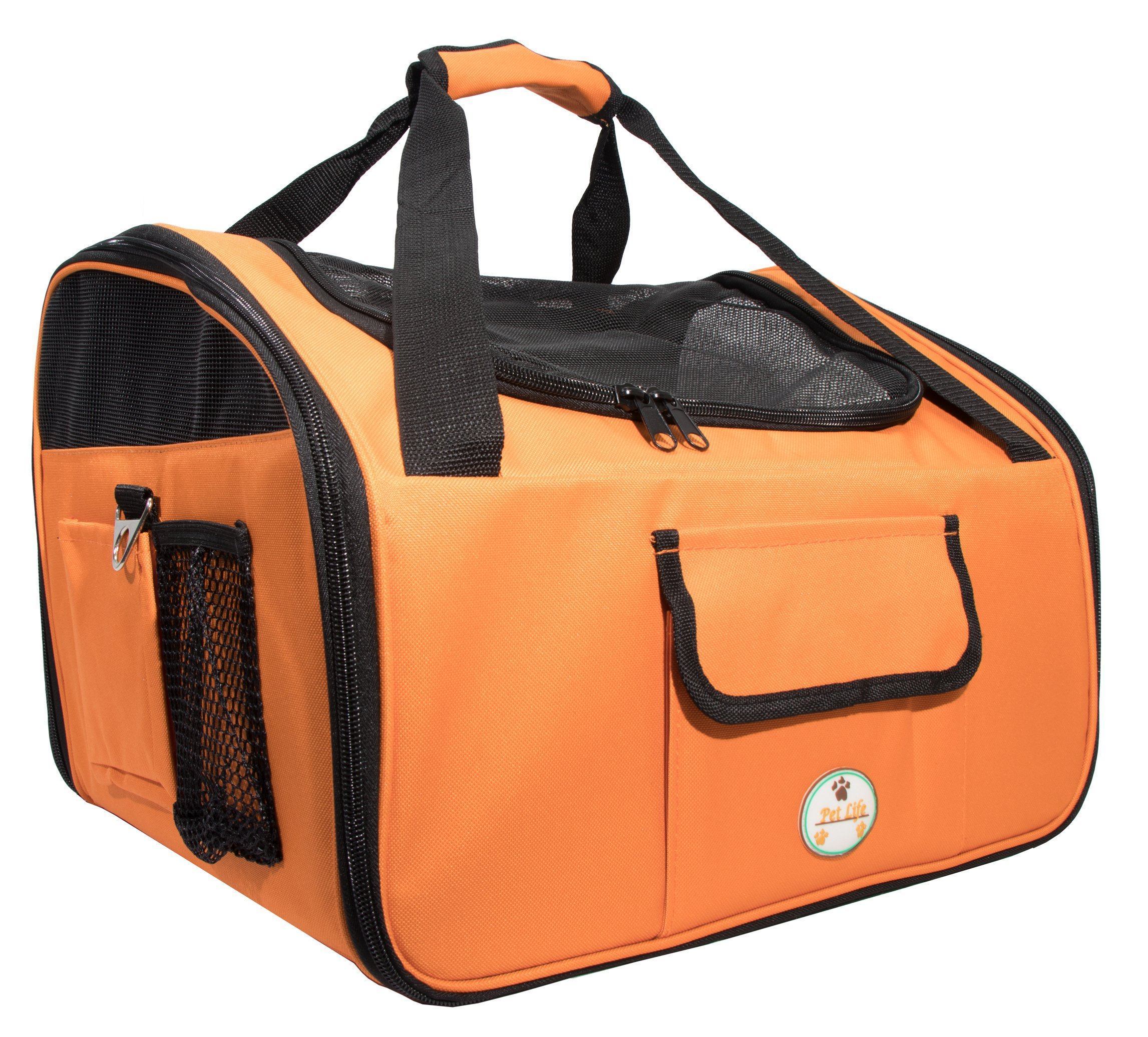 Pet Life ® 'Ultra-Lock' Collapsible Safety Travel Wire Folding Pet Dog Carseat Car Seat Carrier crate - Image 3