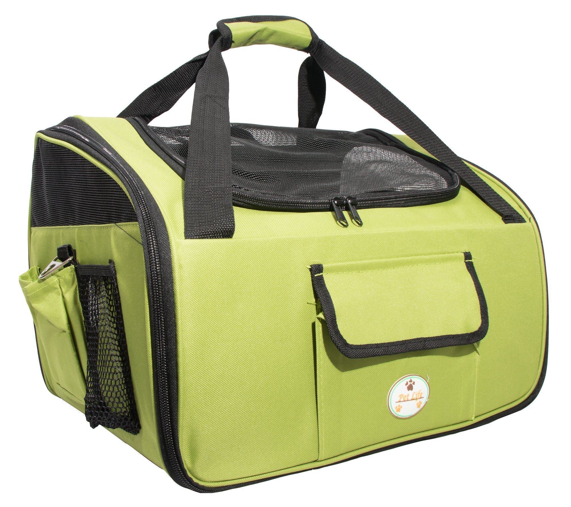 Pet Life ® 'Ultra-Lock' Collapsible Safety Travel Wire Folding Pet Dog Carseat Car Seat Carrier crate - Image 4