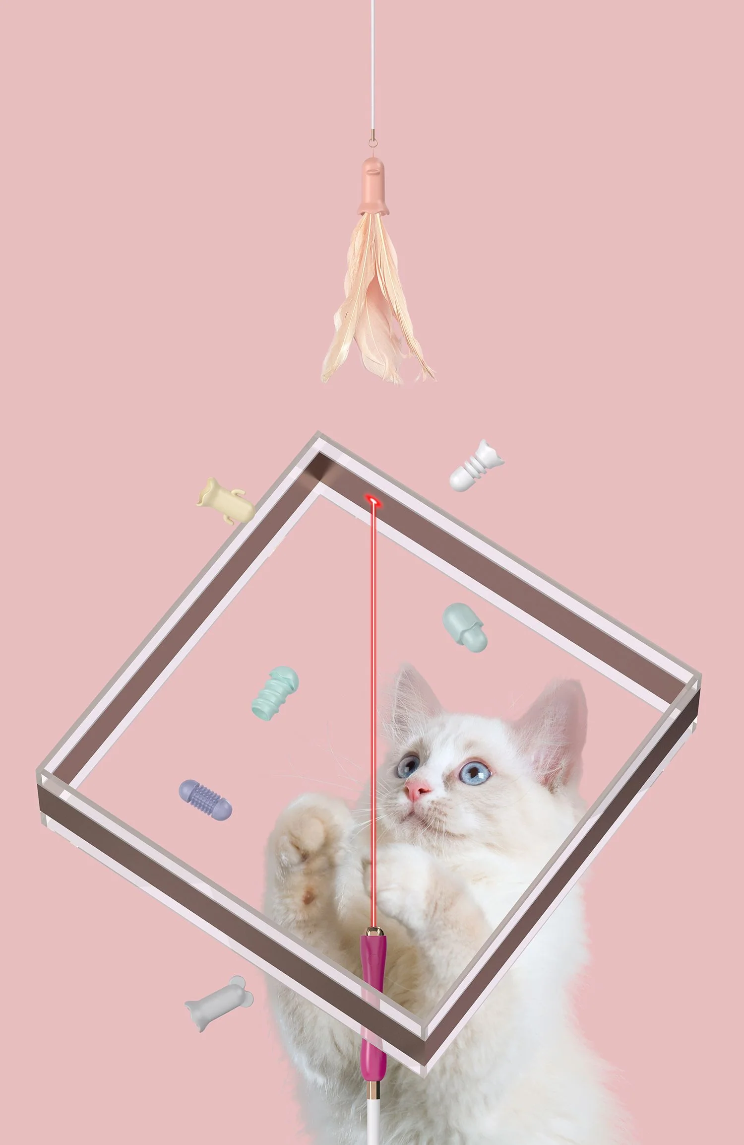 Pet Life ® 'Wander-cat' Customizeable and Extendable 10-in-1 Attachment Laser Cat Teaser - Image 7