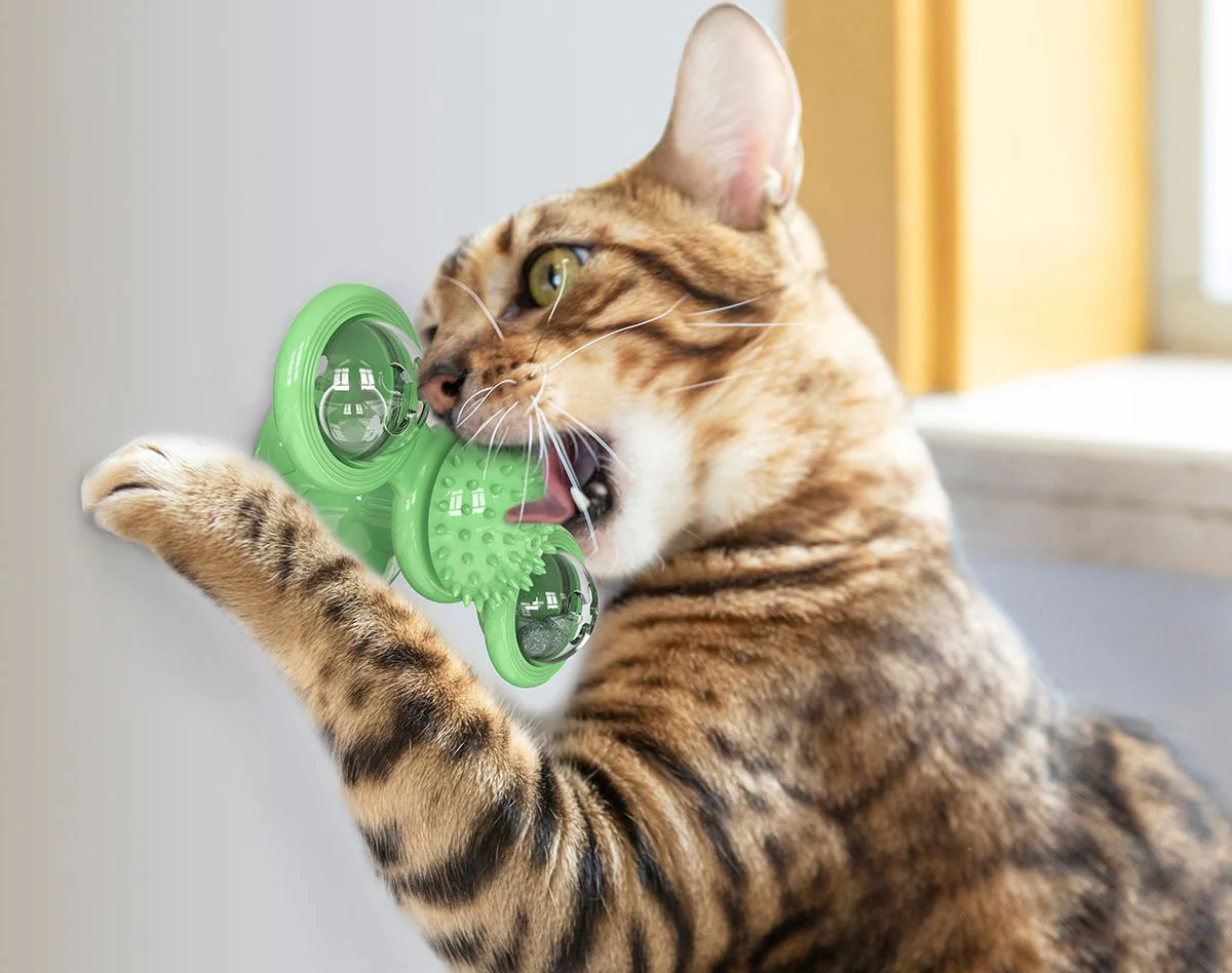 Pet Life ® 'Windmill' Rotating Suction Cup Spinning Cat Toy - Image 13