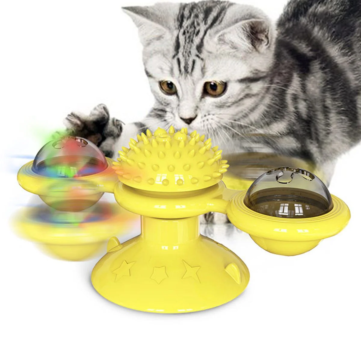 Pet Life ® 'Windmill' Rotating Suction Cup Spinning Cat Toy - Image 2