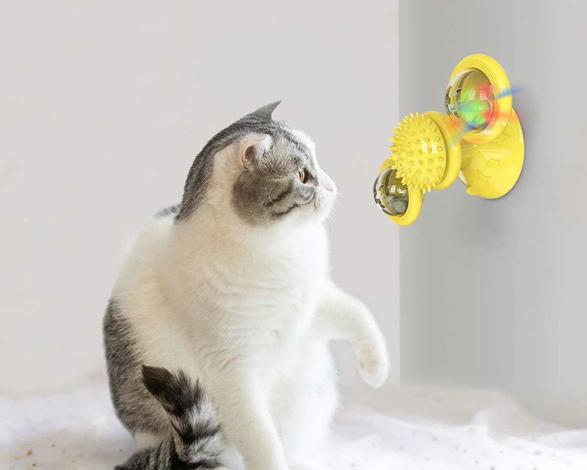 Pet Life ® 'Windmill' Rotating Suction Cup Spinning Cat Toy - Image 6